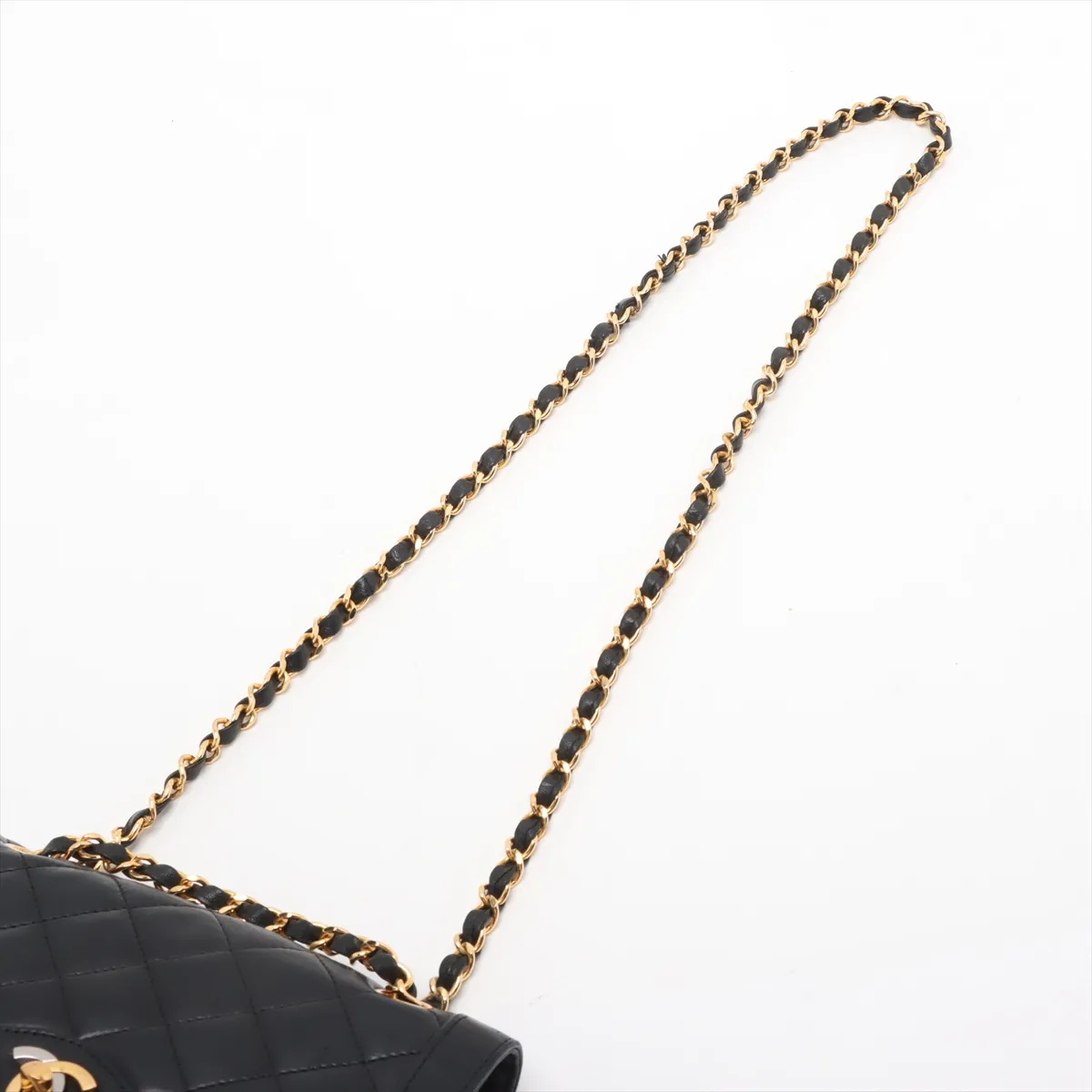 Matelasse Lambskin Double Flap Double Chain Bag Paris Limited Black Gold Hardware 0452679 Series 0 — view 5
