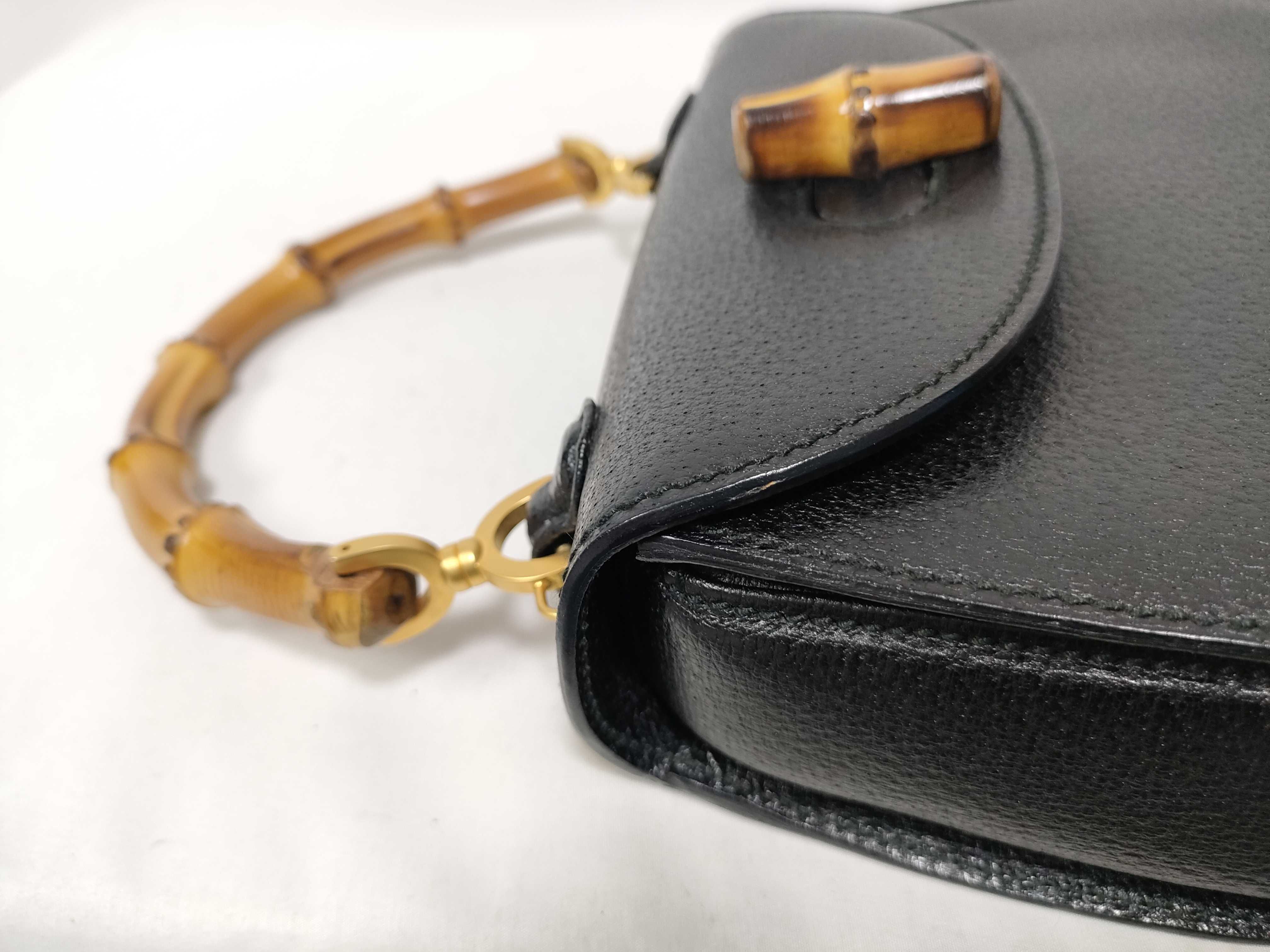 Bamboo Handbag, Leather, Black Handbag — view 12