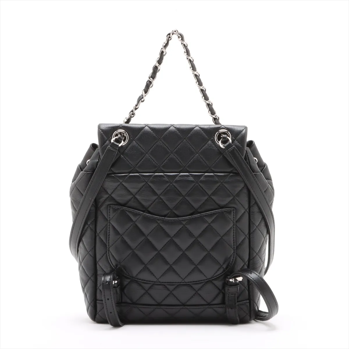 Matelasse lambskin chain backpack black silver hardware 22273230 22nd series — view 2