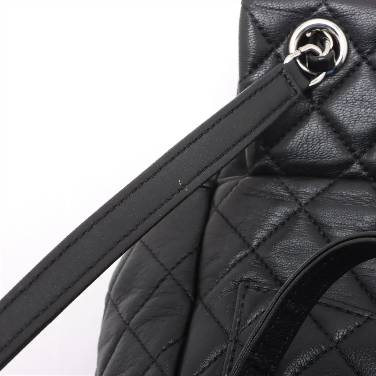 Matelasse lambskin chain backpack black silver hardware 22273230 22nd series — view 14