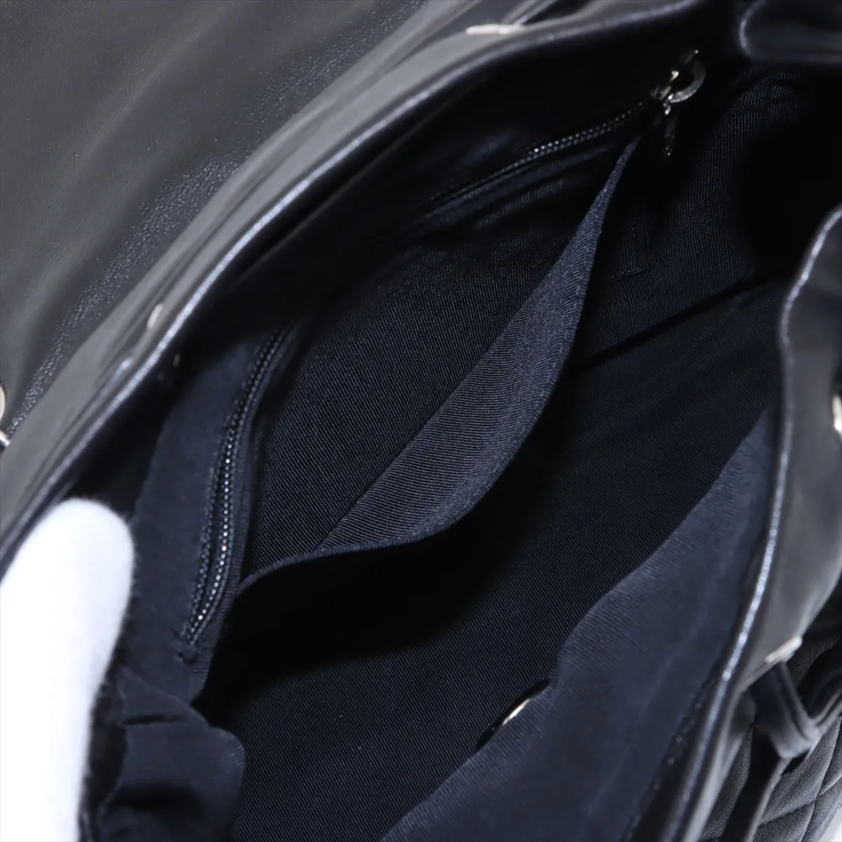 Matelasse lambskin chain backpack black silver hardware 22273230 22nd series — view 10