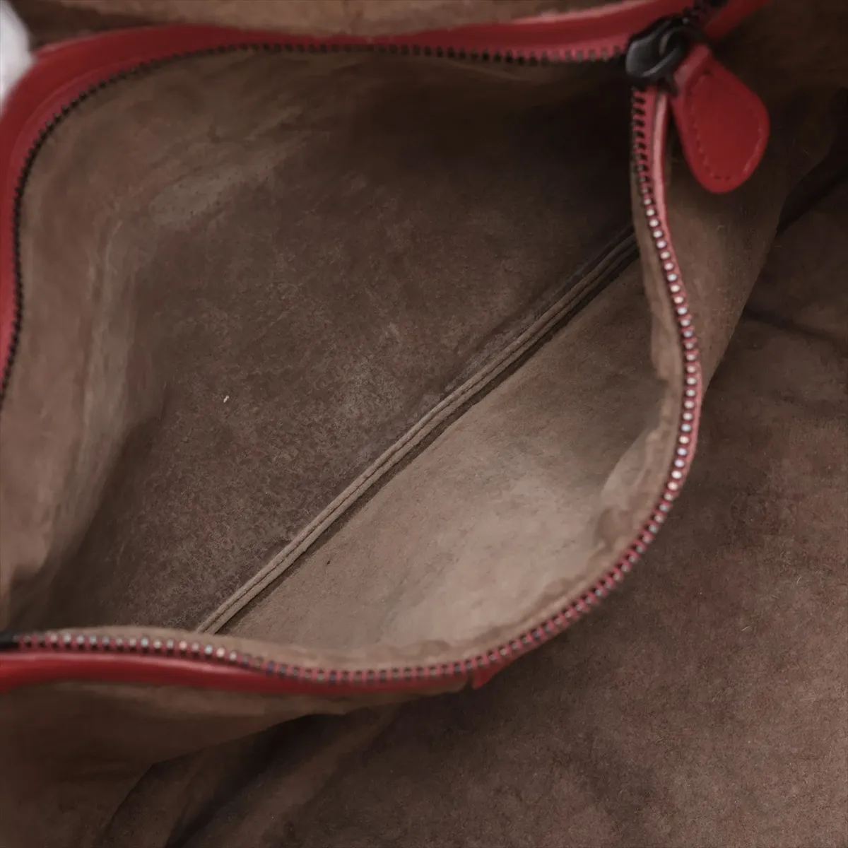 Intrecciato Leather Shoulder Bag, Red — view 7