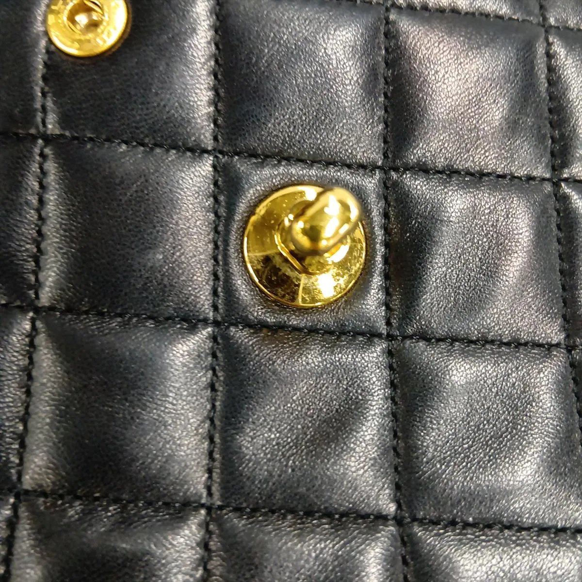 Matelassé Lambskin Double Flap Double Chain Bag, Black with Gold Hardware, Item No. 1606643 — view 15