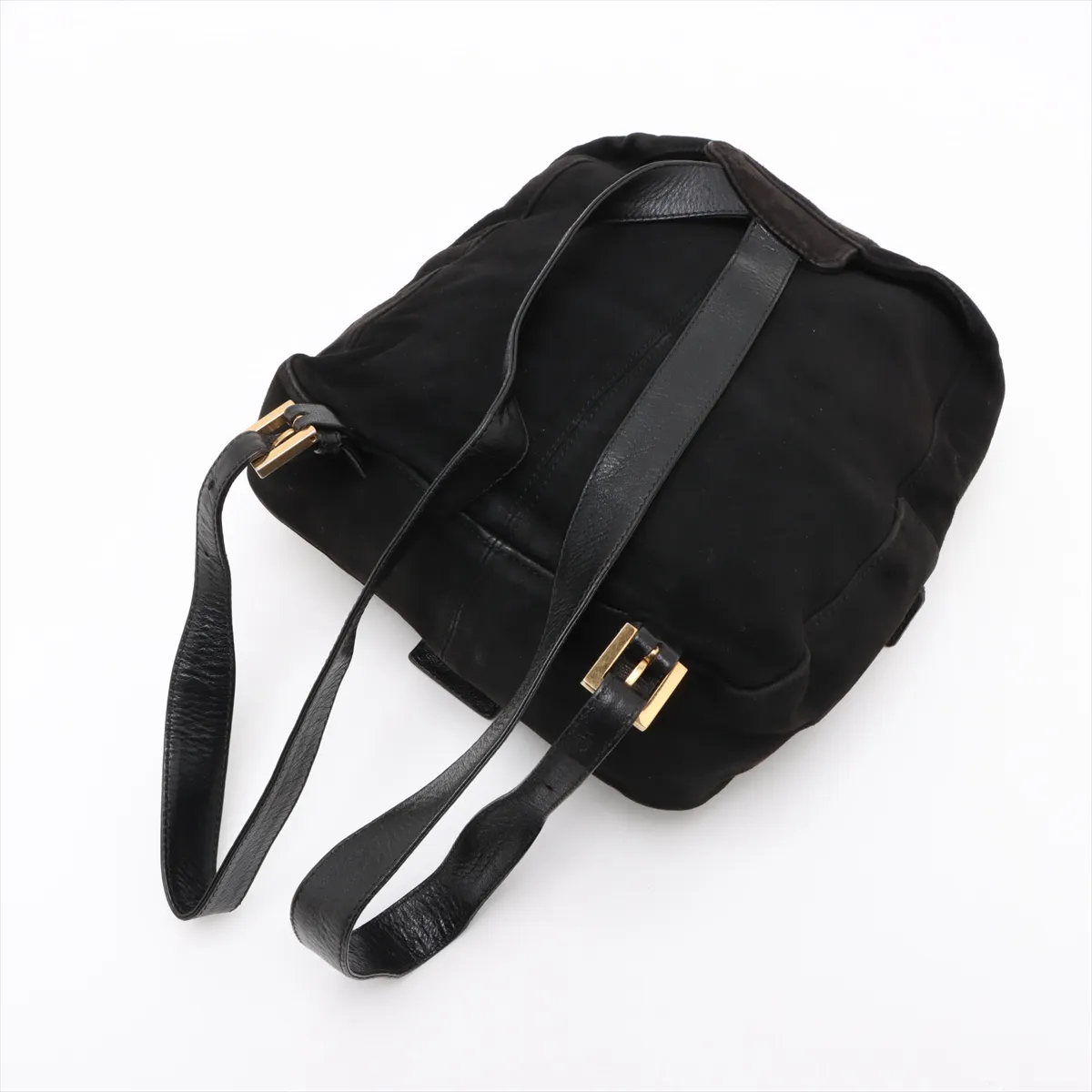 suede and leather backpack/rucksack, brown, aftermarket hardware. — view 5