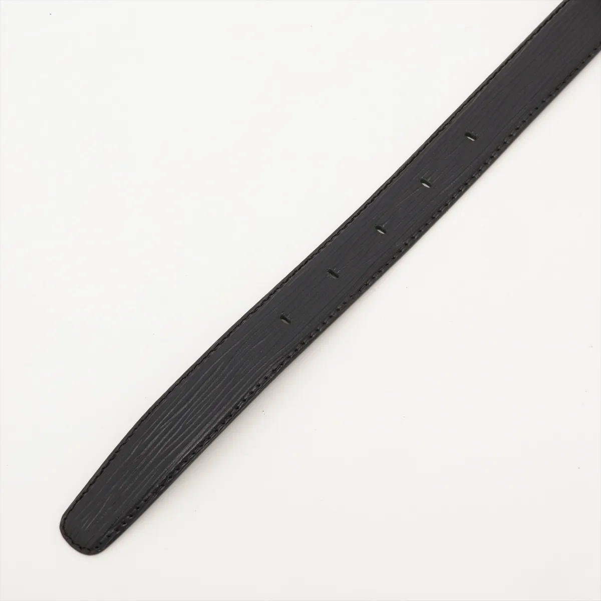 M6833 Ceinture Classic CT0925 Belt, size 85, Metal x Leather, Black x Silver. Shows signs of wear including — view 3