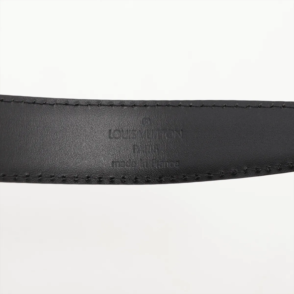 M6833 Ceinture Classic CT0925 Belt, size 85, Metal x Leather, Black x Silver. Shows signs of wear including — view 5