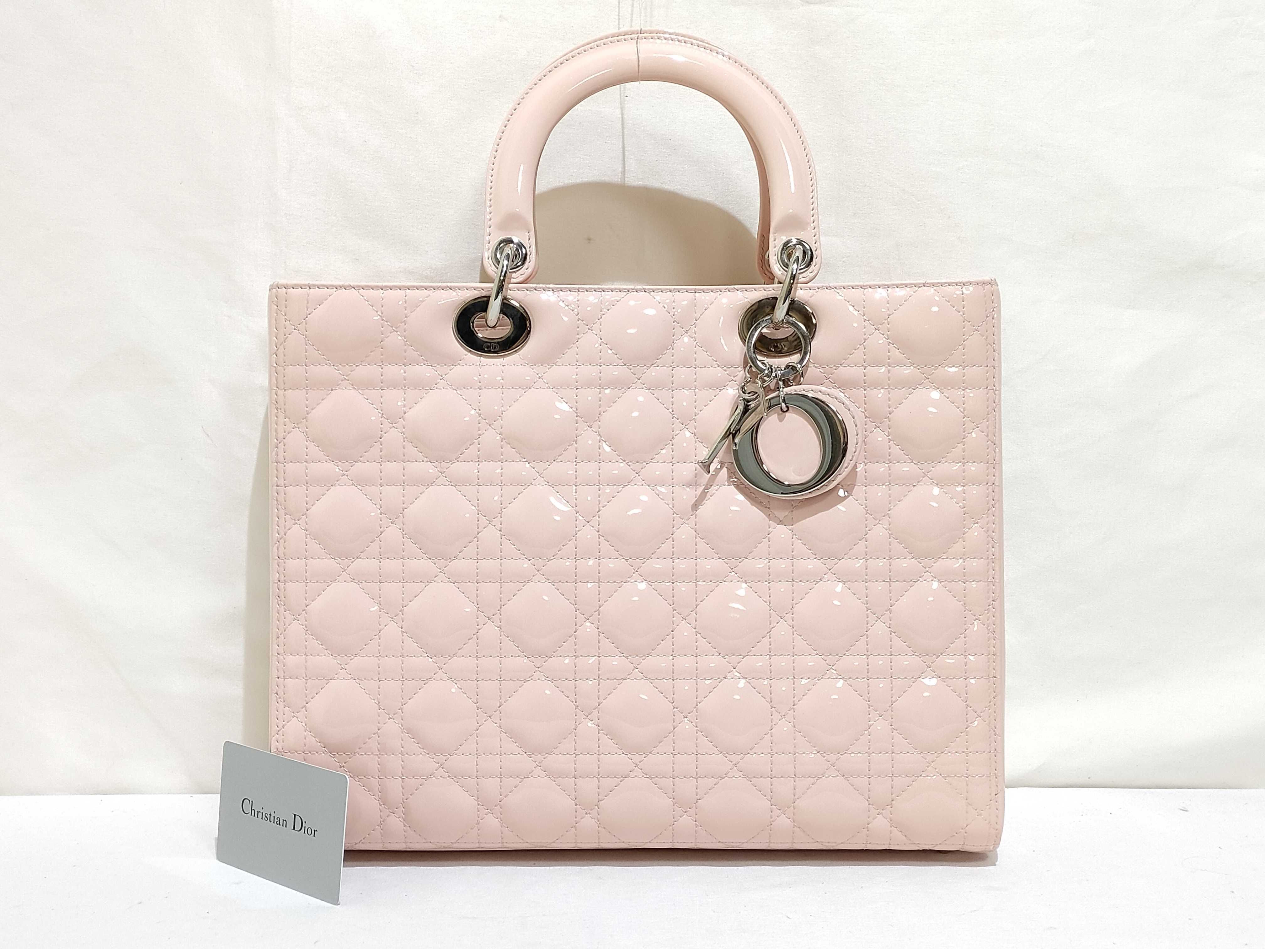 patent pink Lady Dior handbag