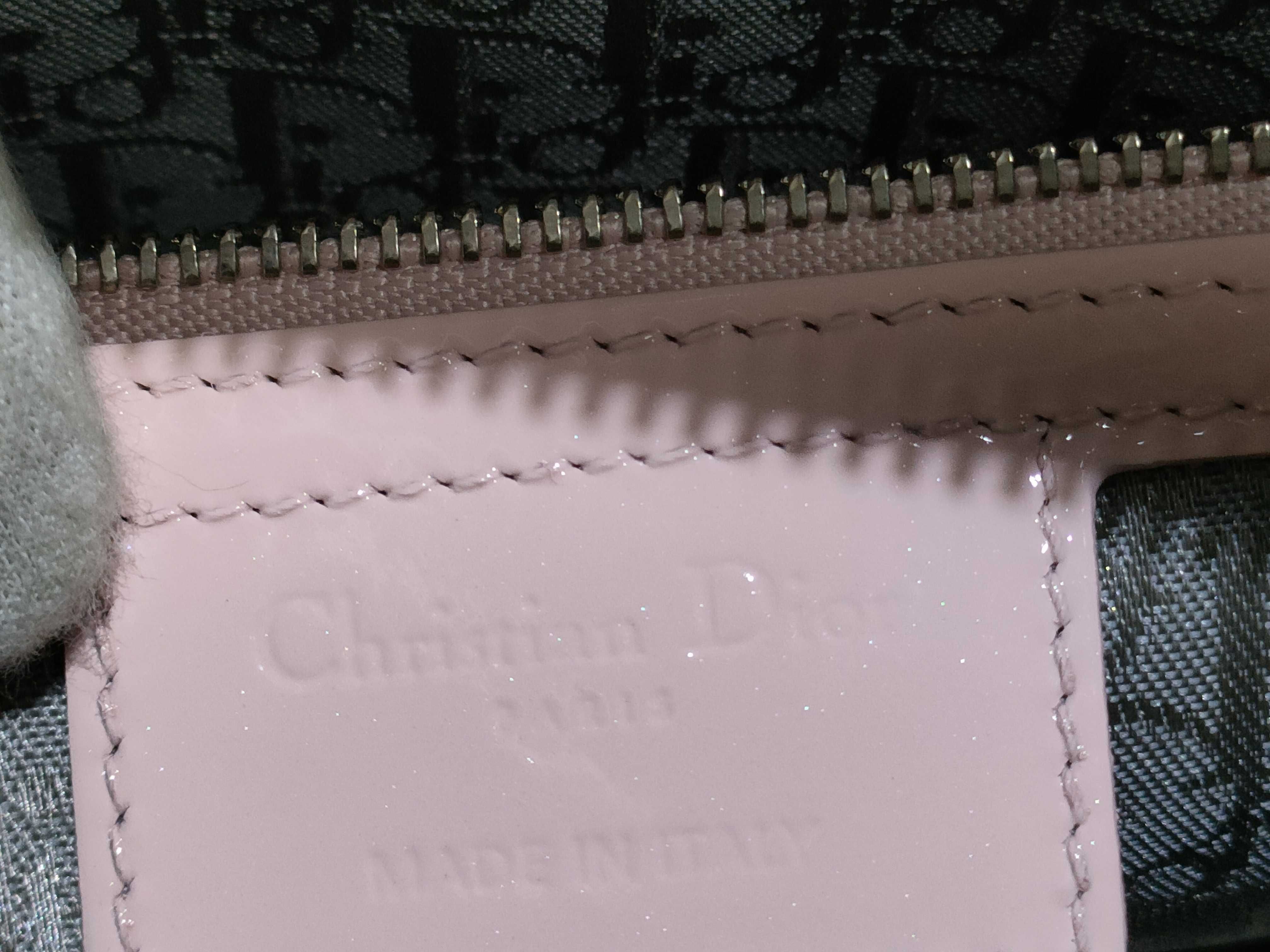 patent pink Lady Dior handbag — view 11