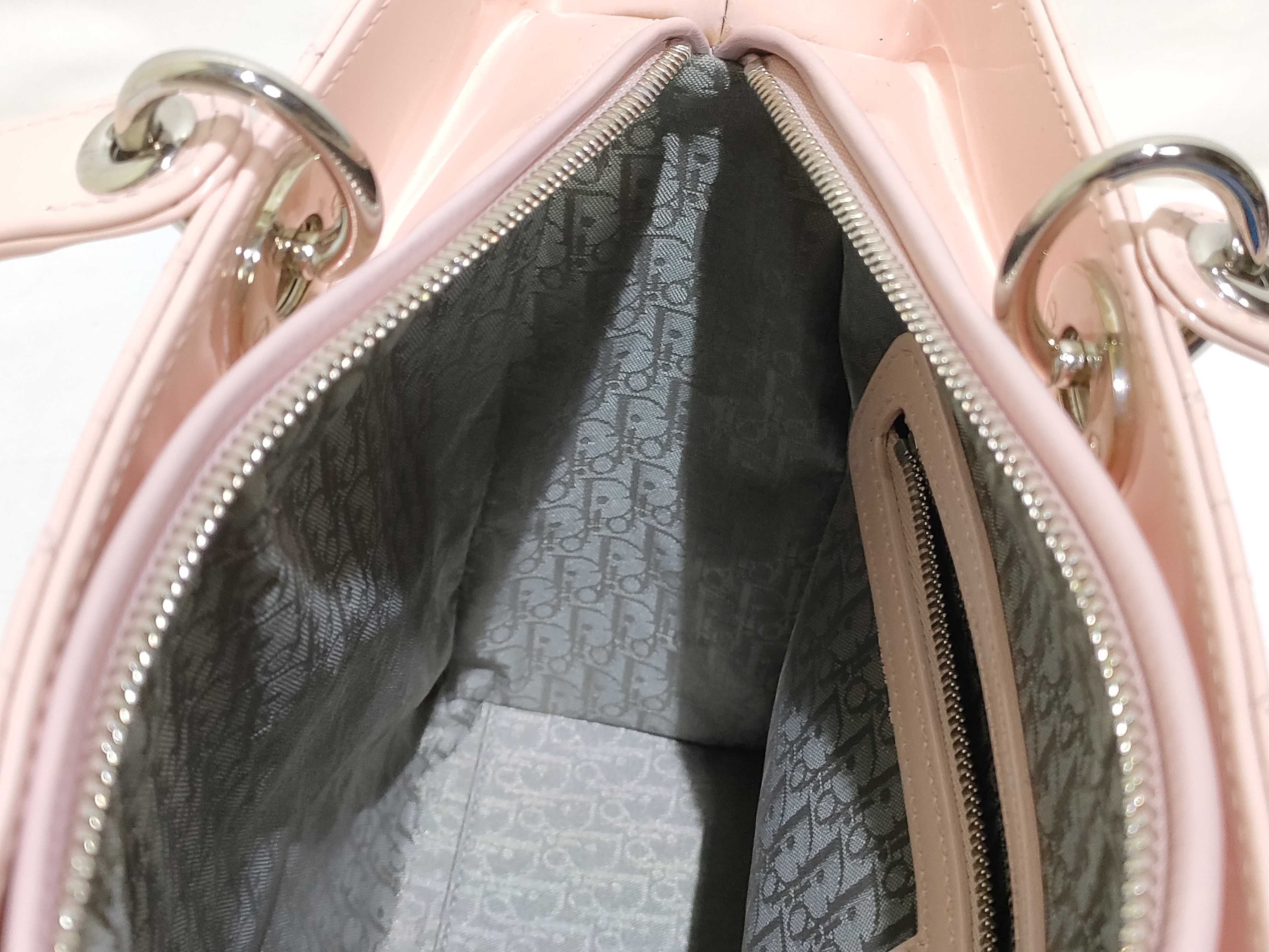patent pink Lady Dior handbag — view 12