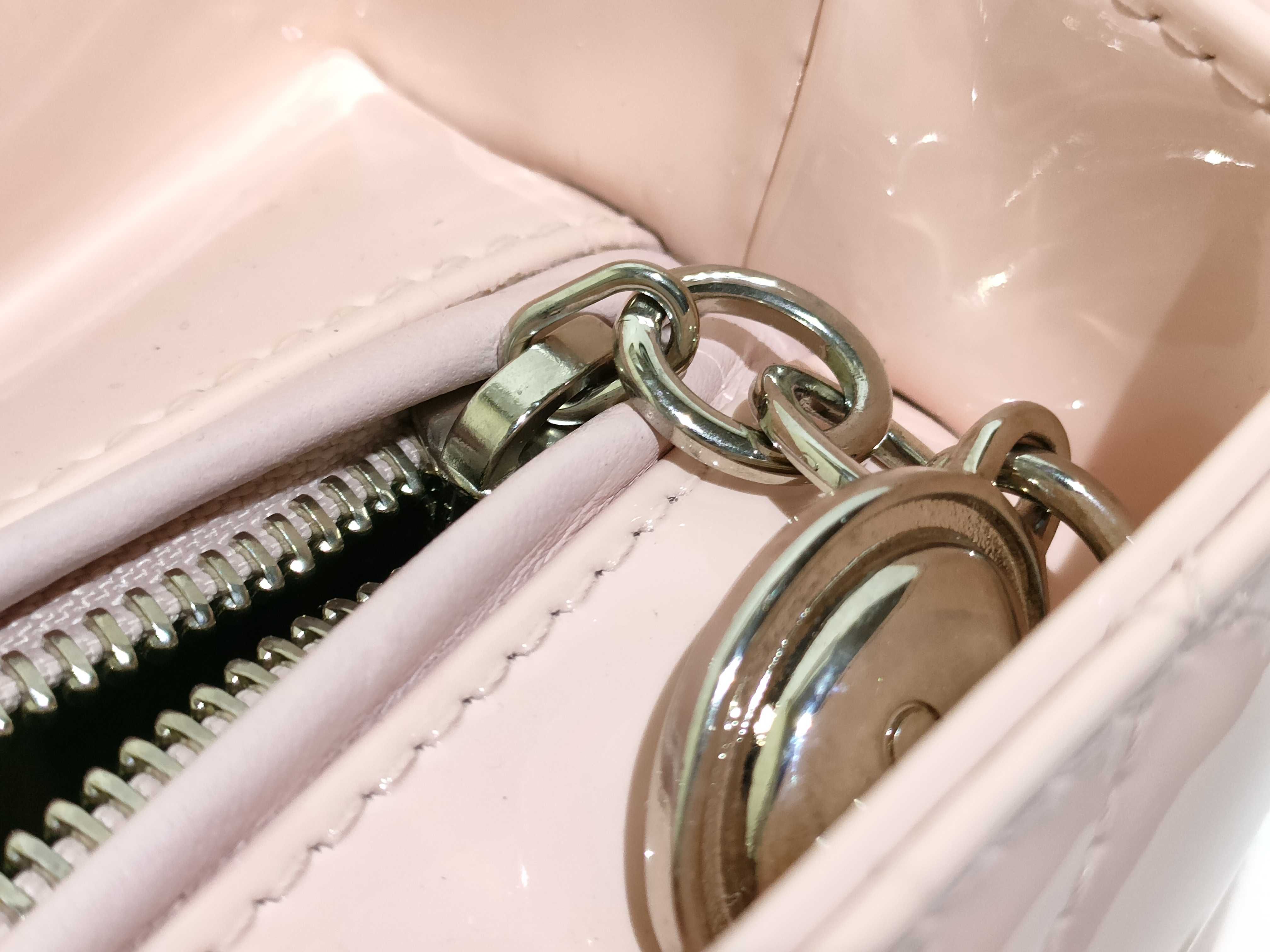 patent pink Lady Dior handbag — view 13