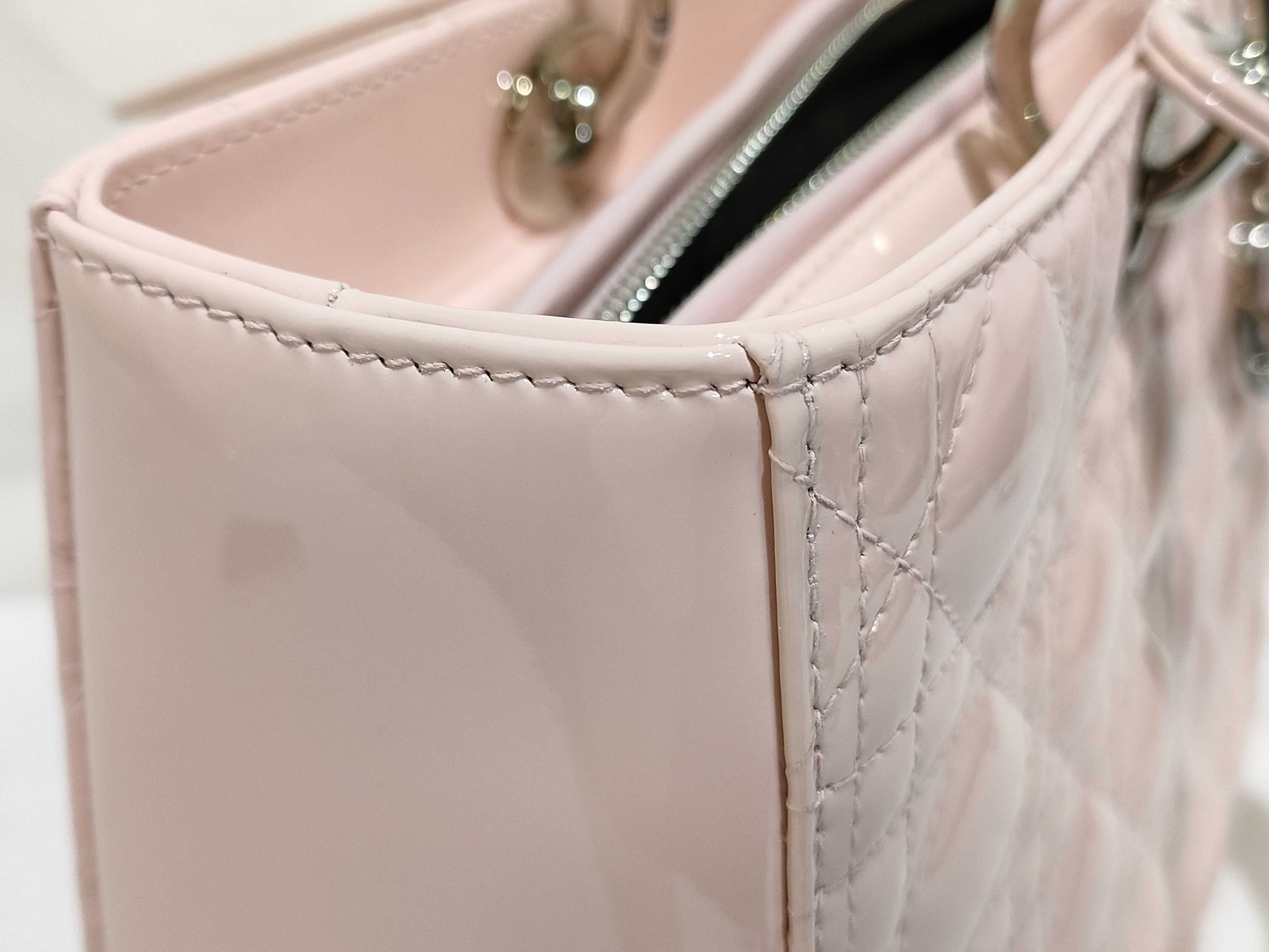 patent pink Lady Dior handbag — view 14