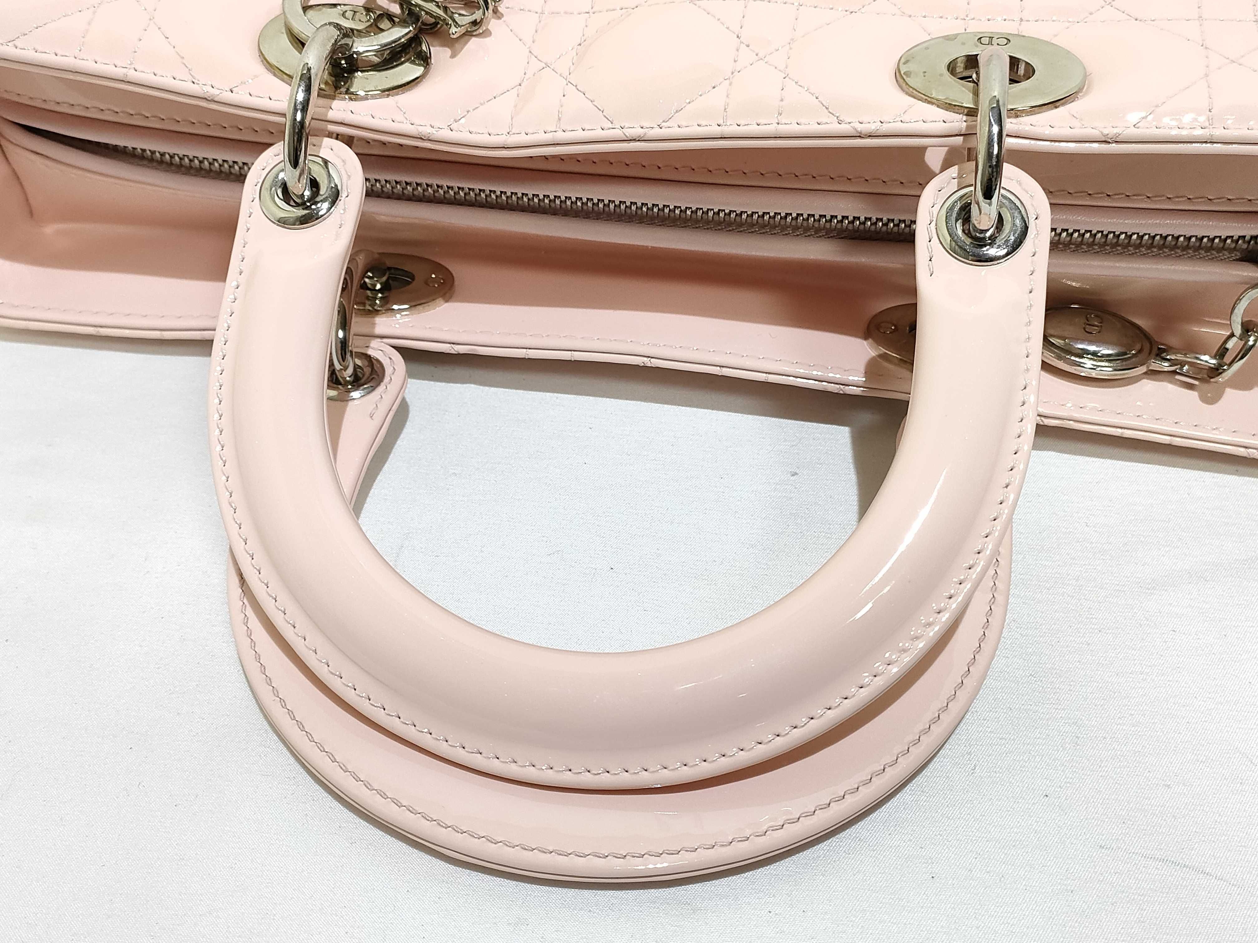 patent pink Lady Dior handbag — view 3