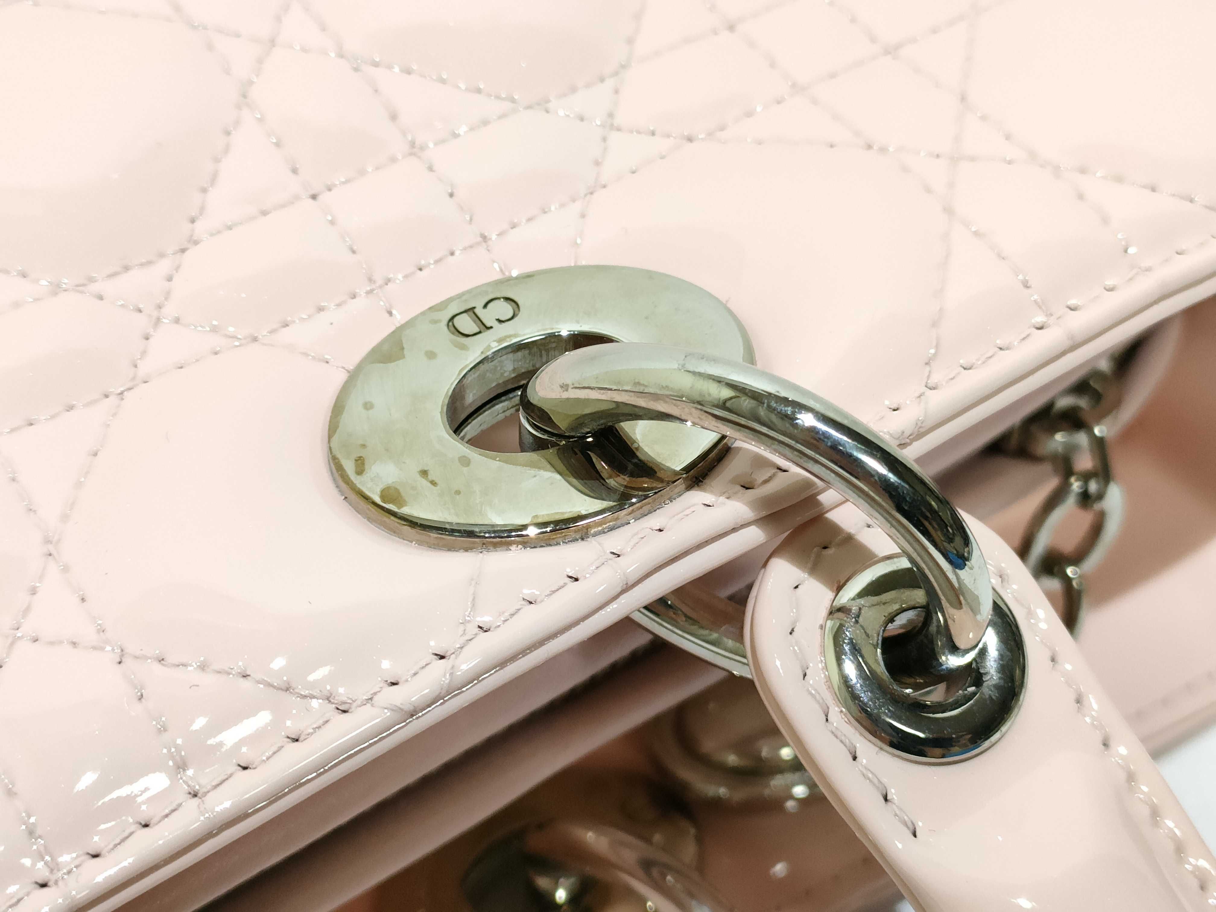 patent pink Lady Dior handbag — view 5