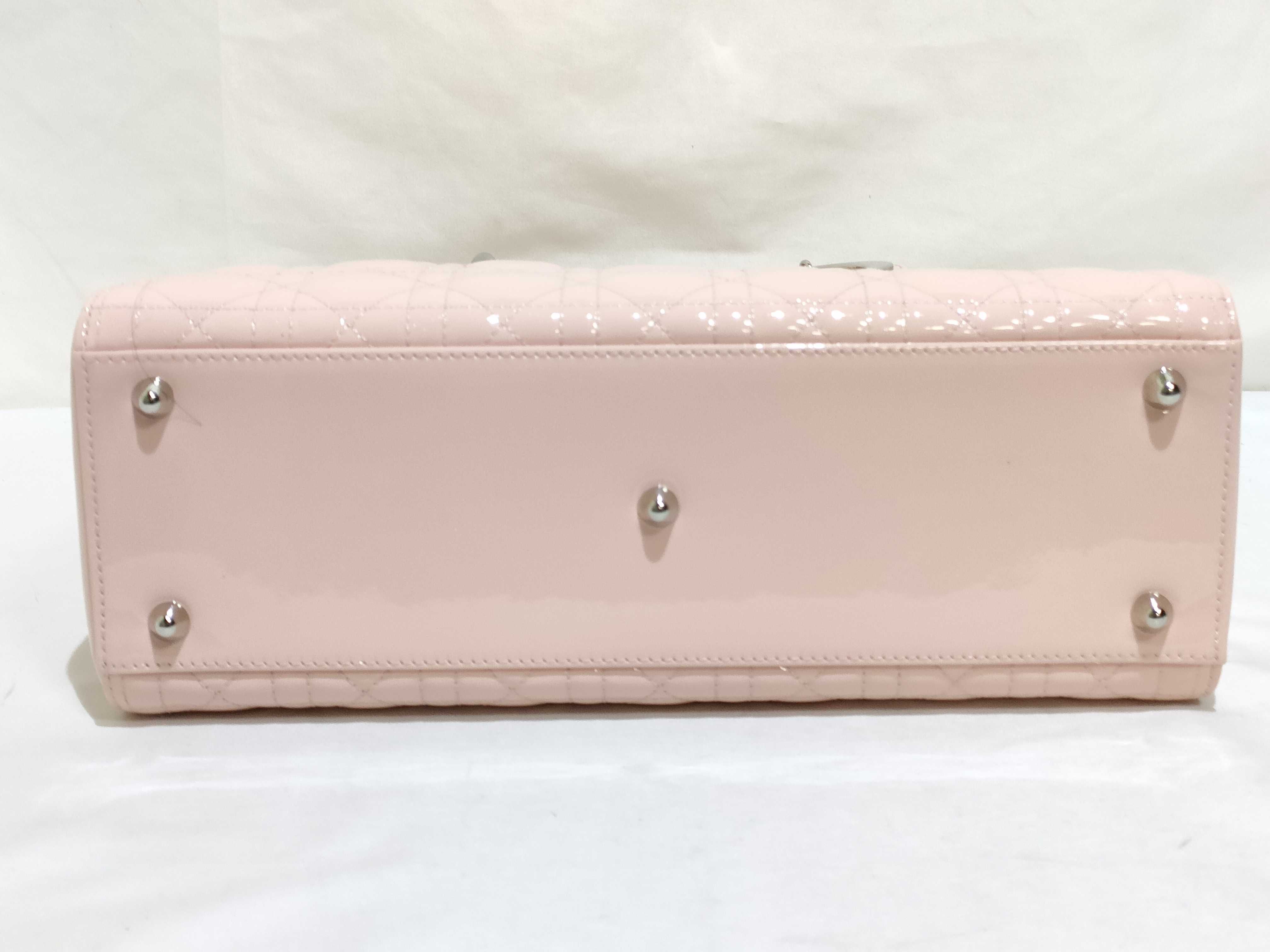 patent pink Lady Dior handbag — view 7