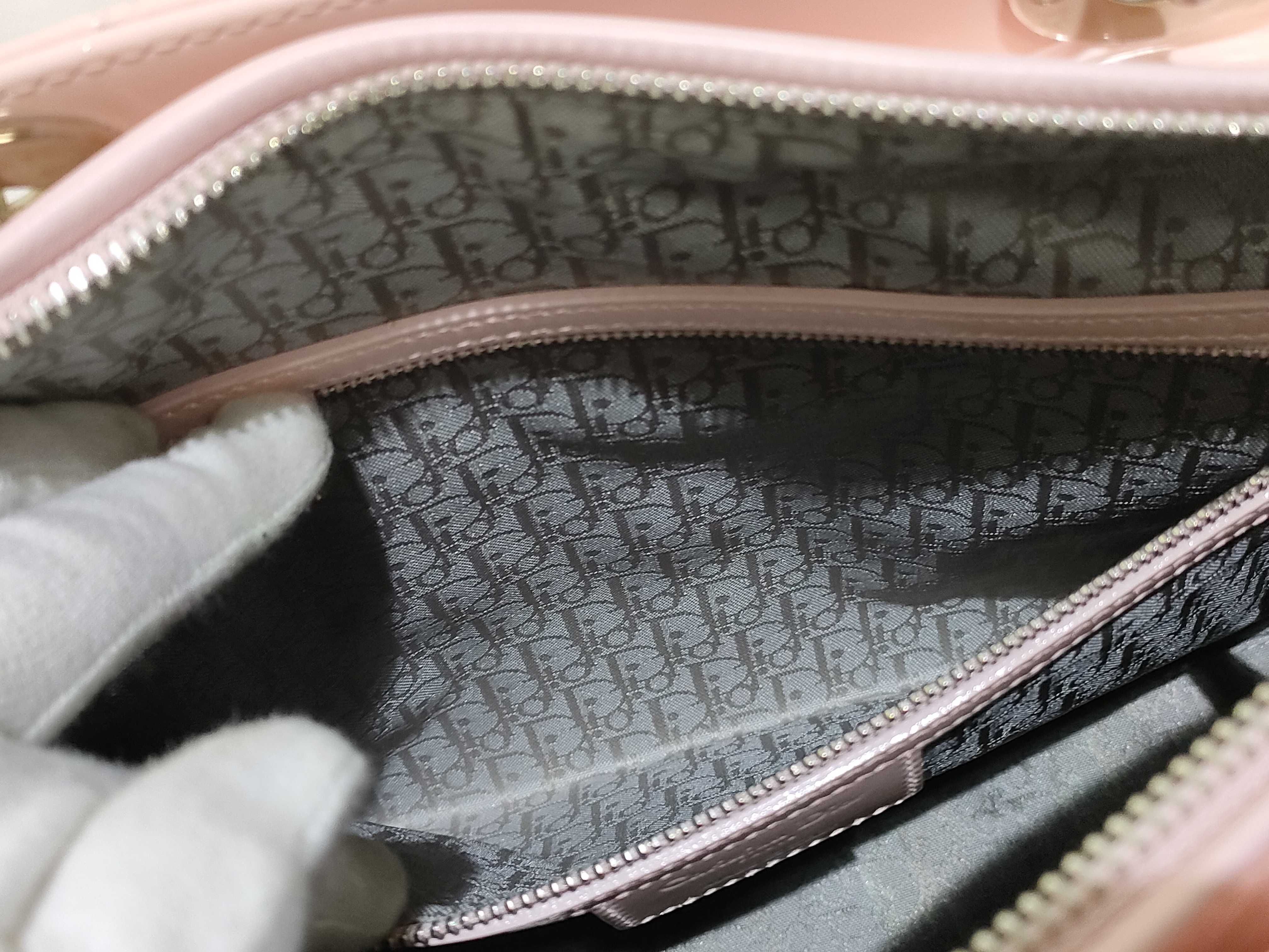 patent pink Lady Dior handbag — view 10