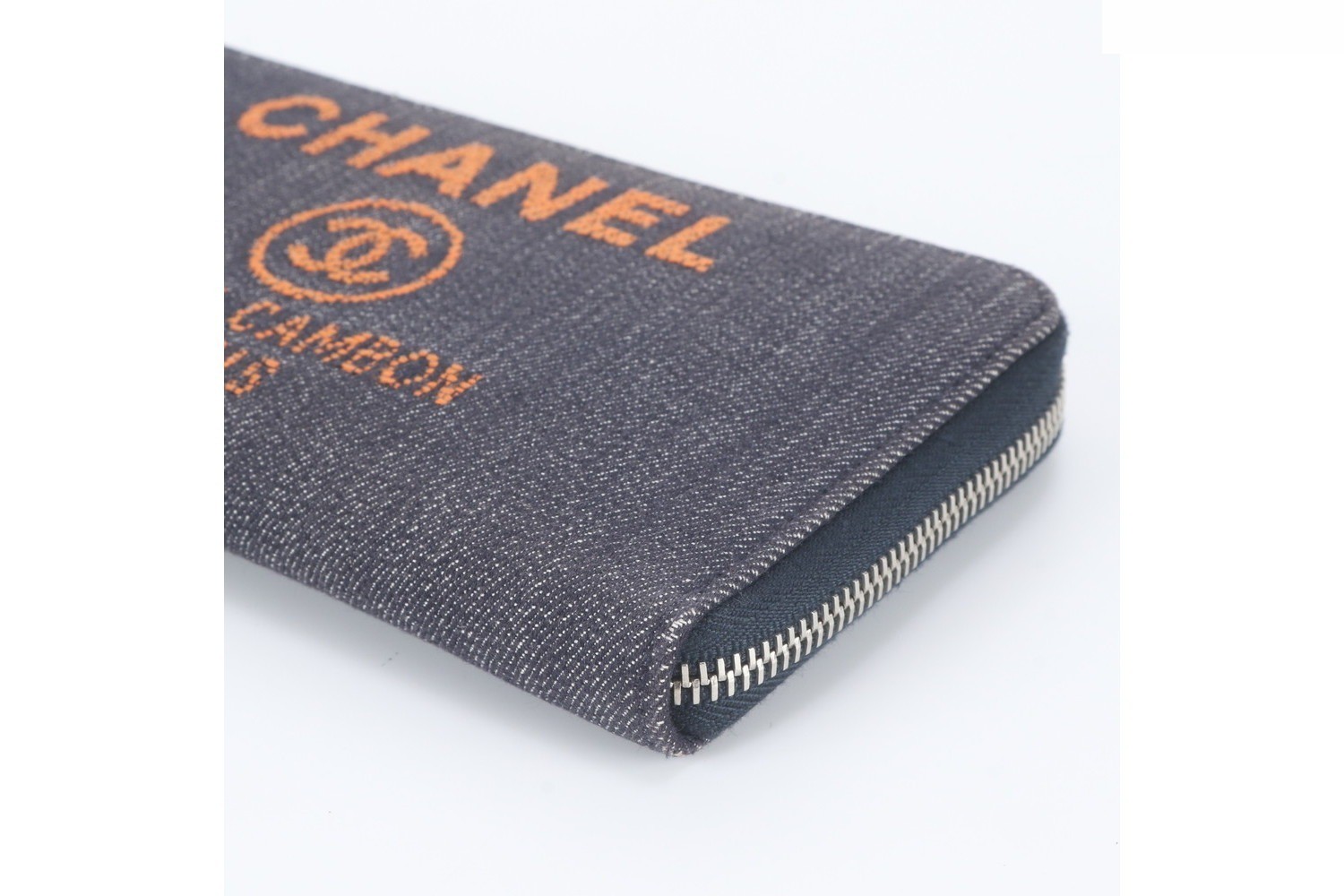 Serial sticker included Deauville denim long wallet — view 3