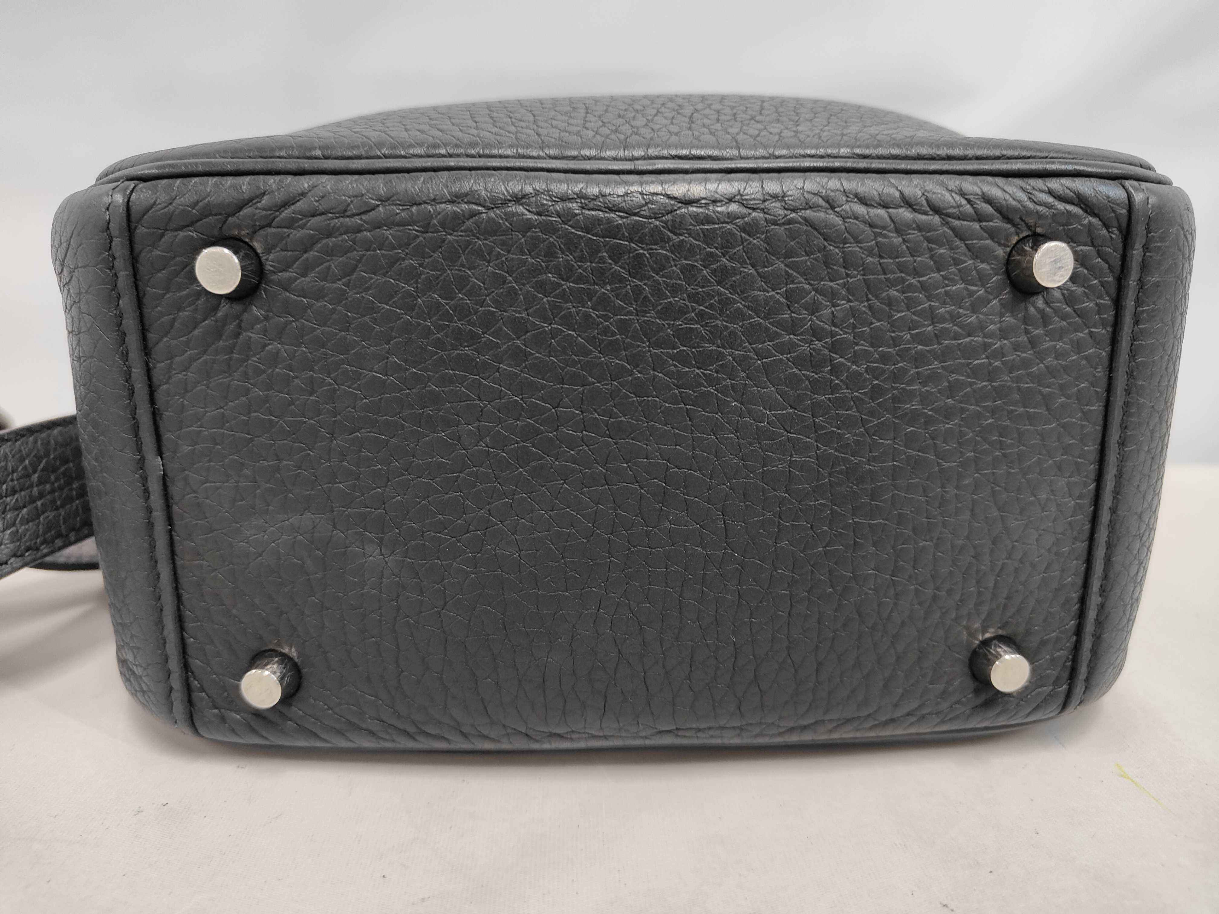 Lindy Mini Taurillon Leather Handbag, Black, Silver Hardware, Z Stamp — view 4