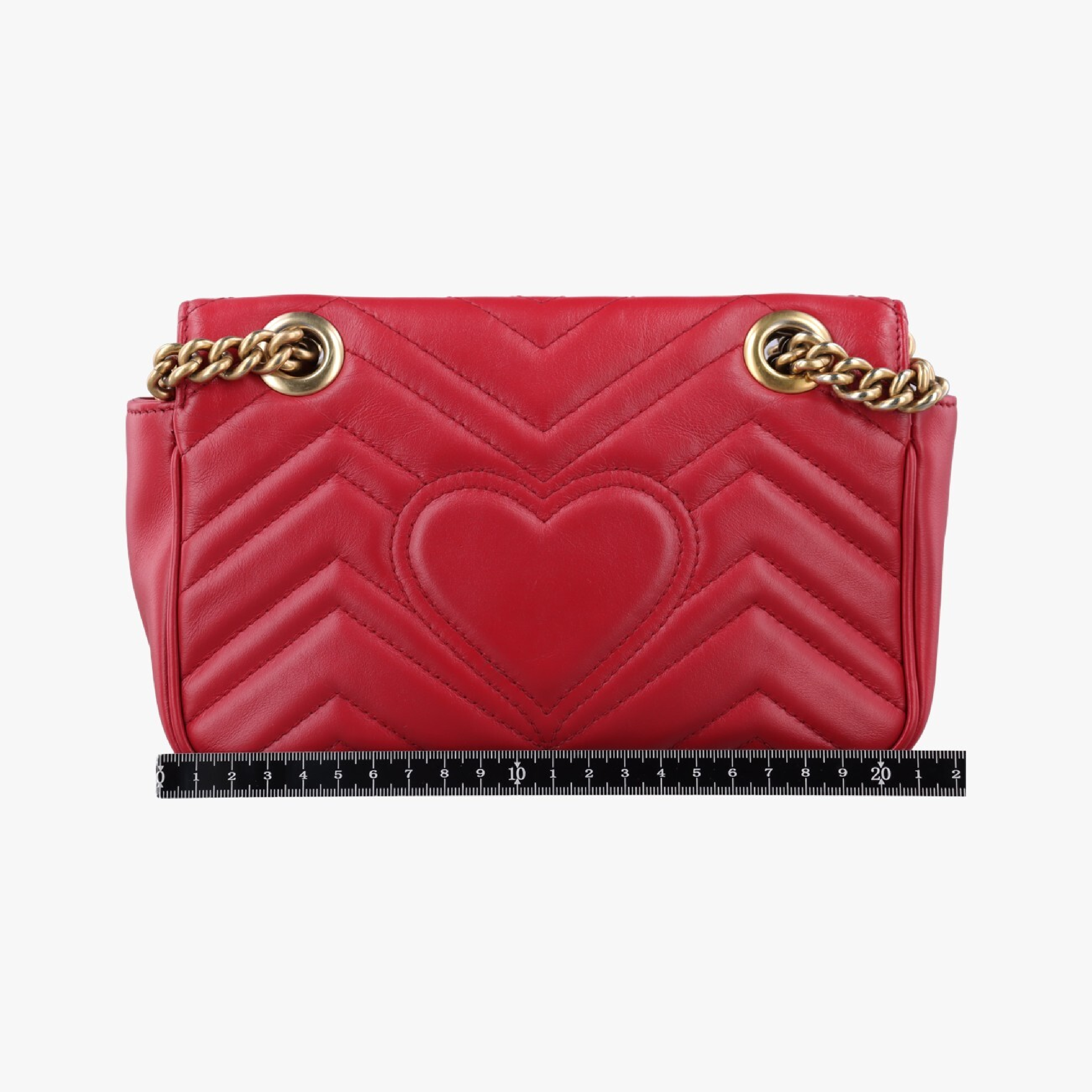 GG Marmont Red Leather Shoulder Bag 446744 F031913403 — view 2