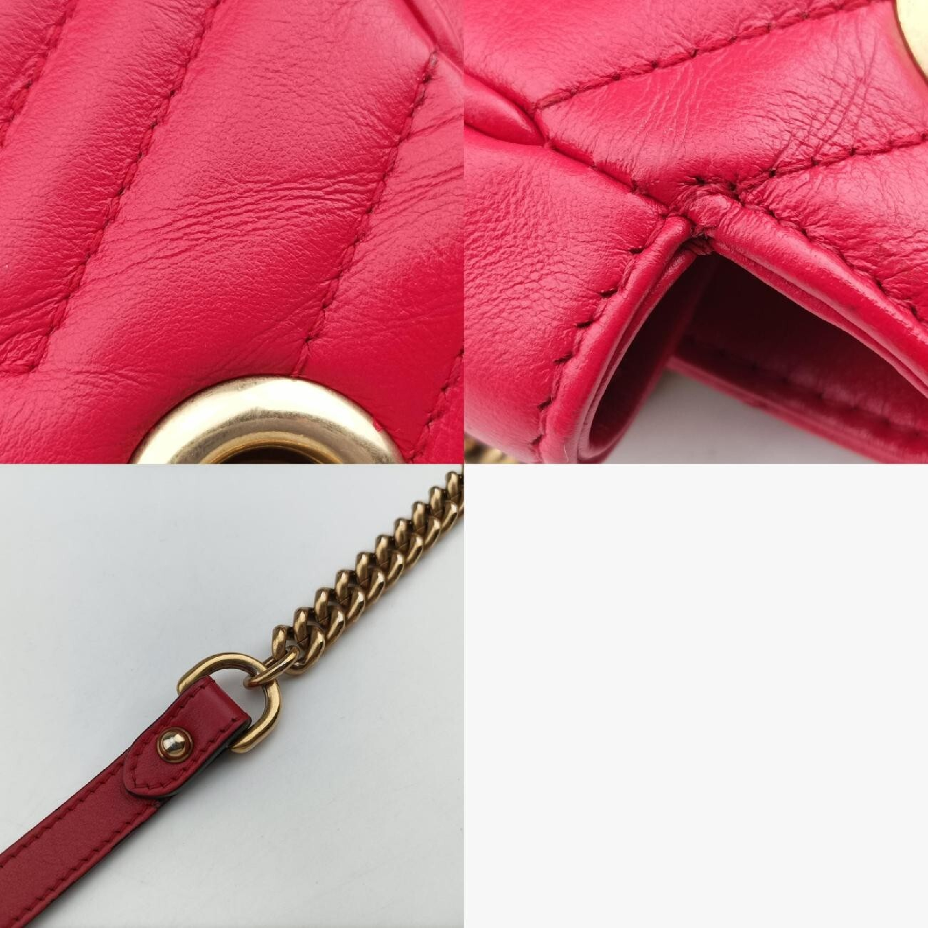 GG Marmont Red Leather Shoulder Bag 446744 F031913403 — view 11