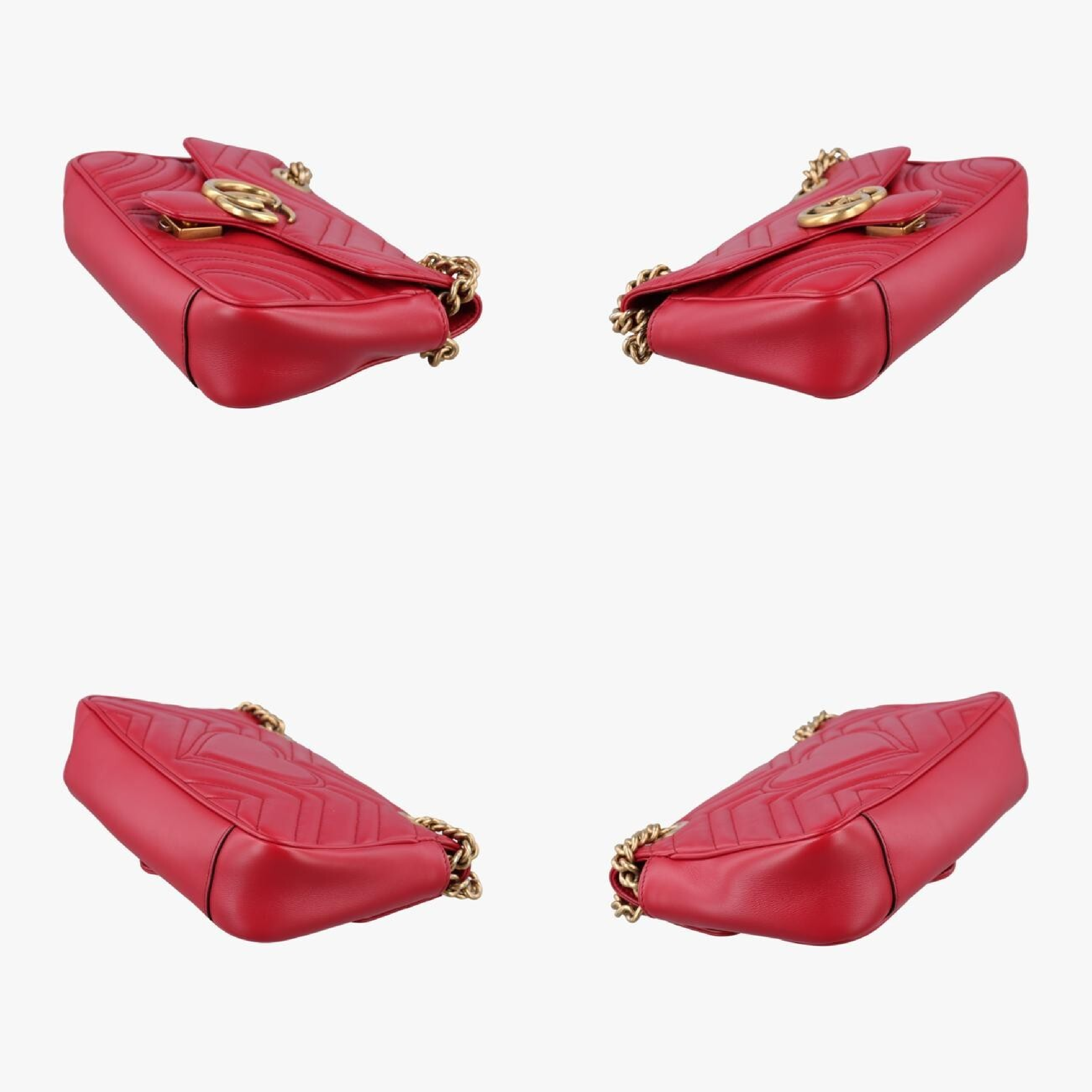 GG Marmont Red Leather Shoulder Bag 446744 F031913403 — view 4