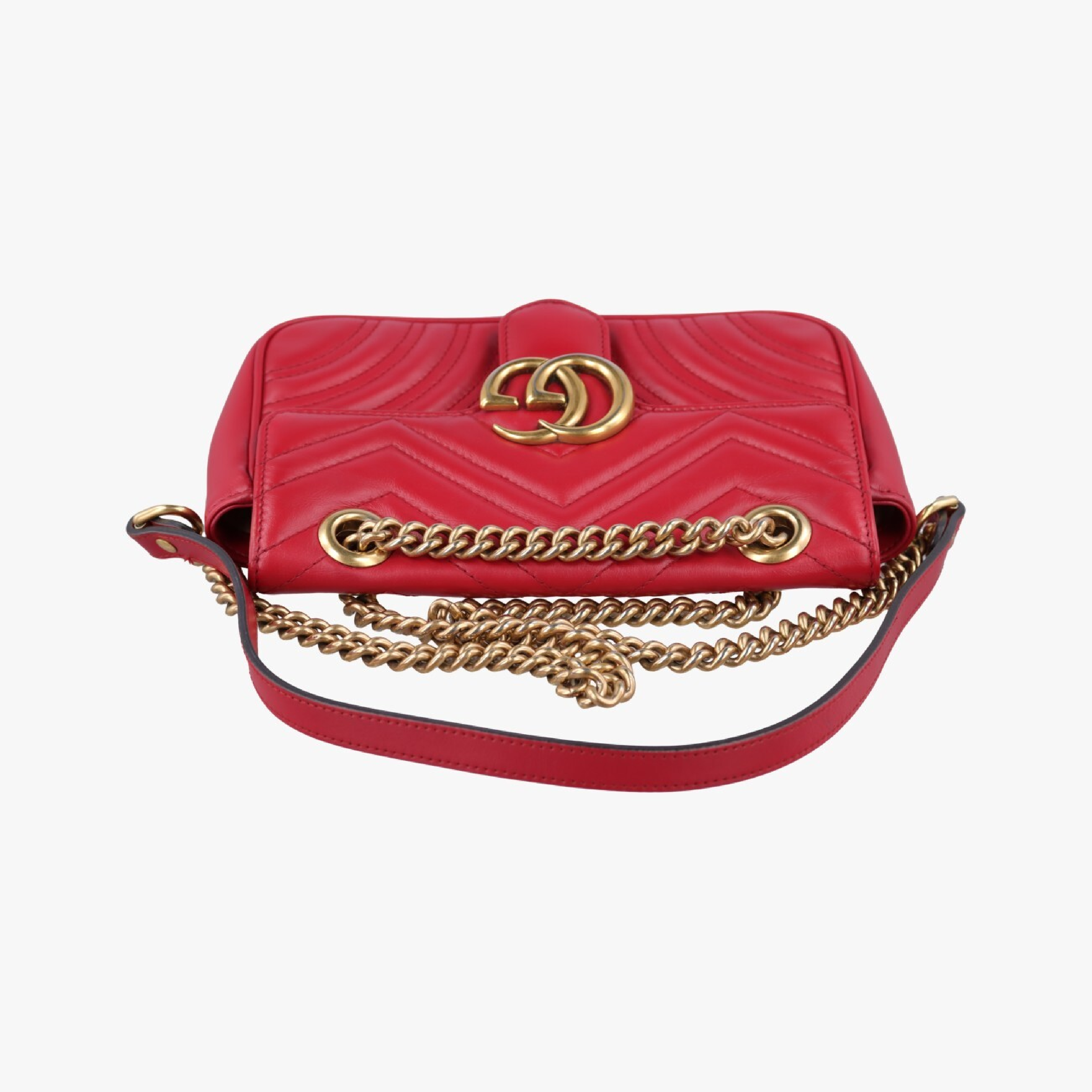 GG Marmont Red Leather Shoulder Bag 446744 F031913403 — view 5