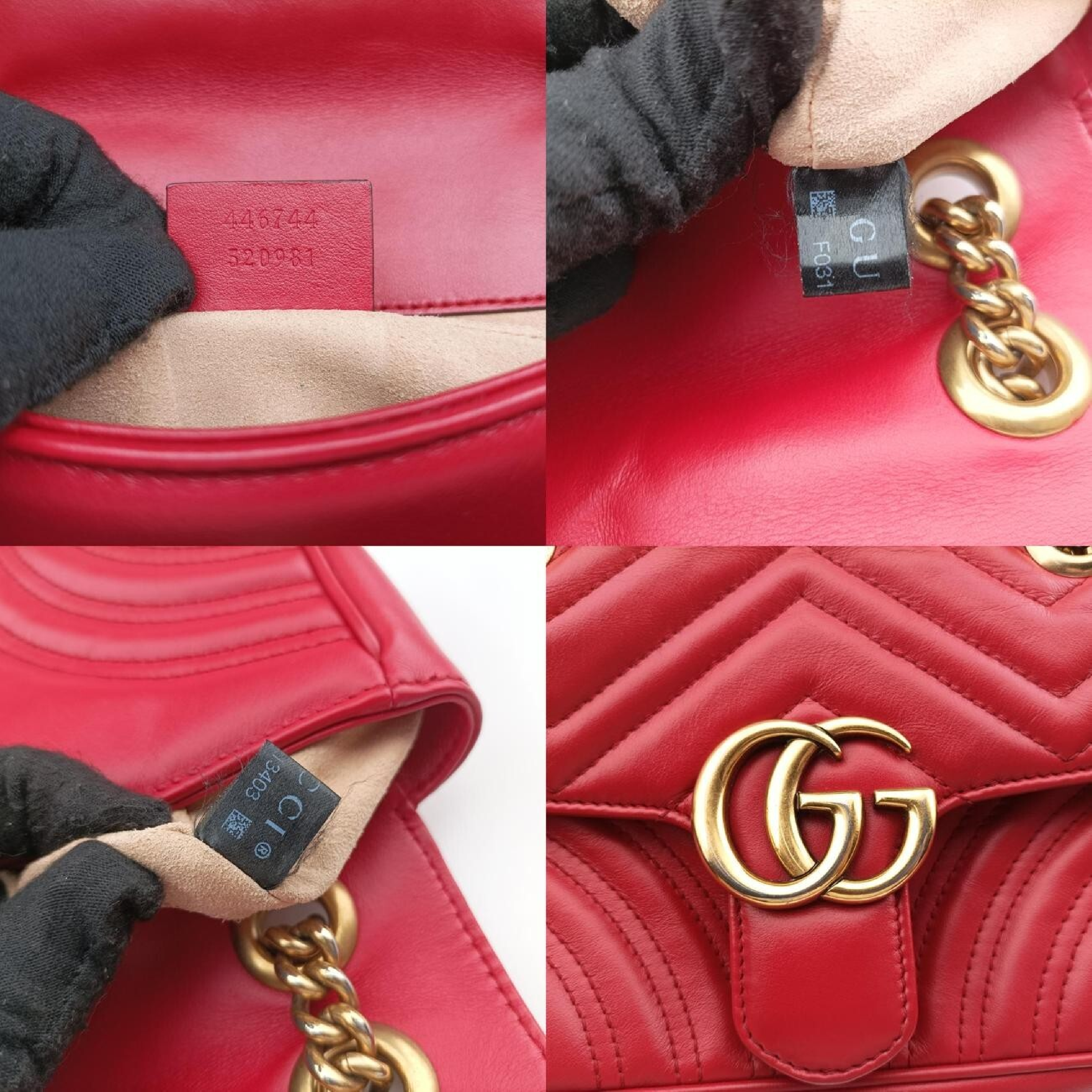 GG Marmont Red Leather Shoulder Bag 446744 F031913403 — view 8