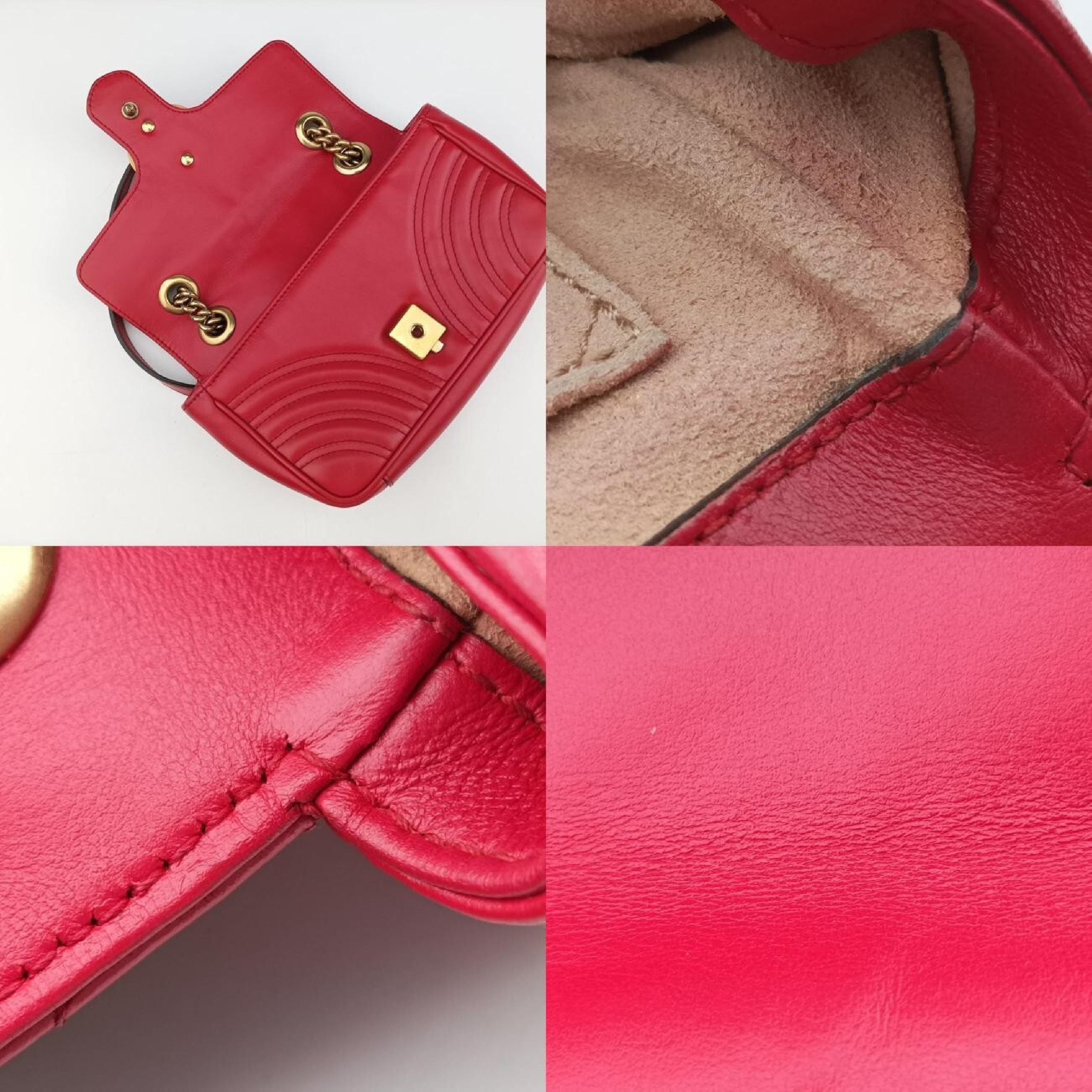 GG Marmont Red Leather Shoulder Bag 446744 F031913403 — view 9