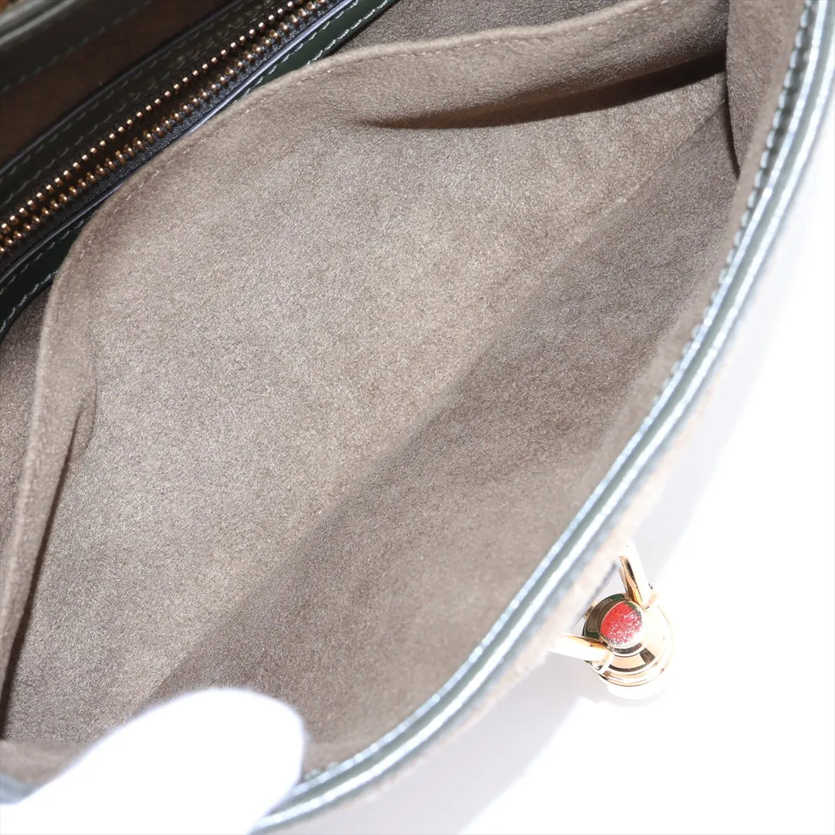 Jackie 1961 Suede x Leather Shoulder Bag, Khaki, 636709 — view 10