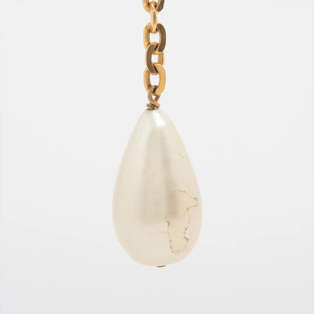 01A Necklace, GP x Faux Pearl, Gold, — view 3