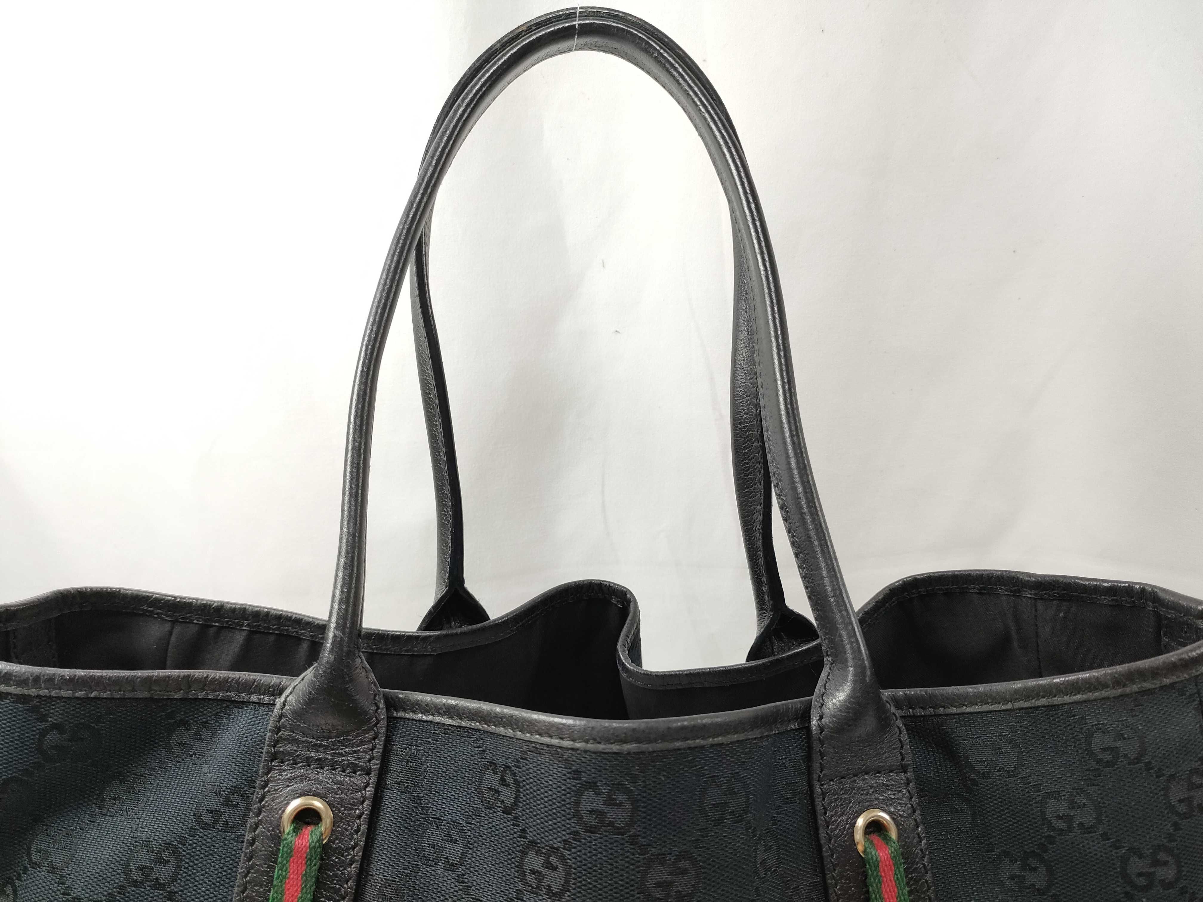 GG Canvas Sherry Line Black Shoulder Bag Tote Bag — view 3