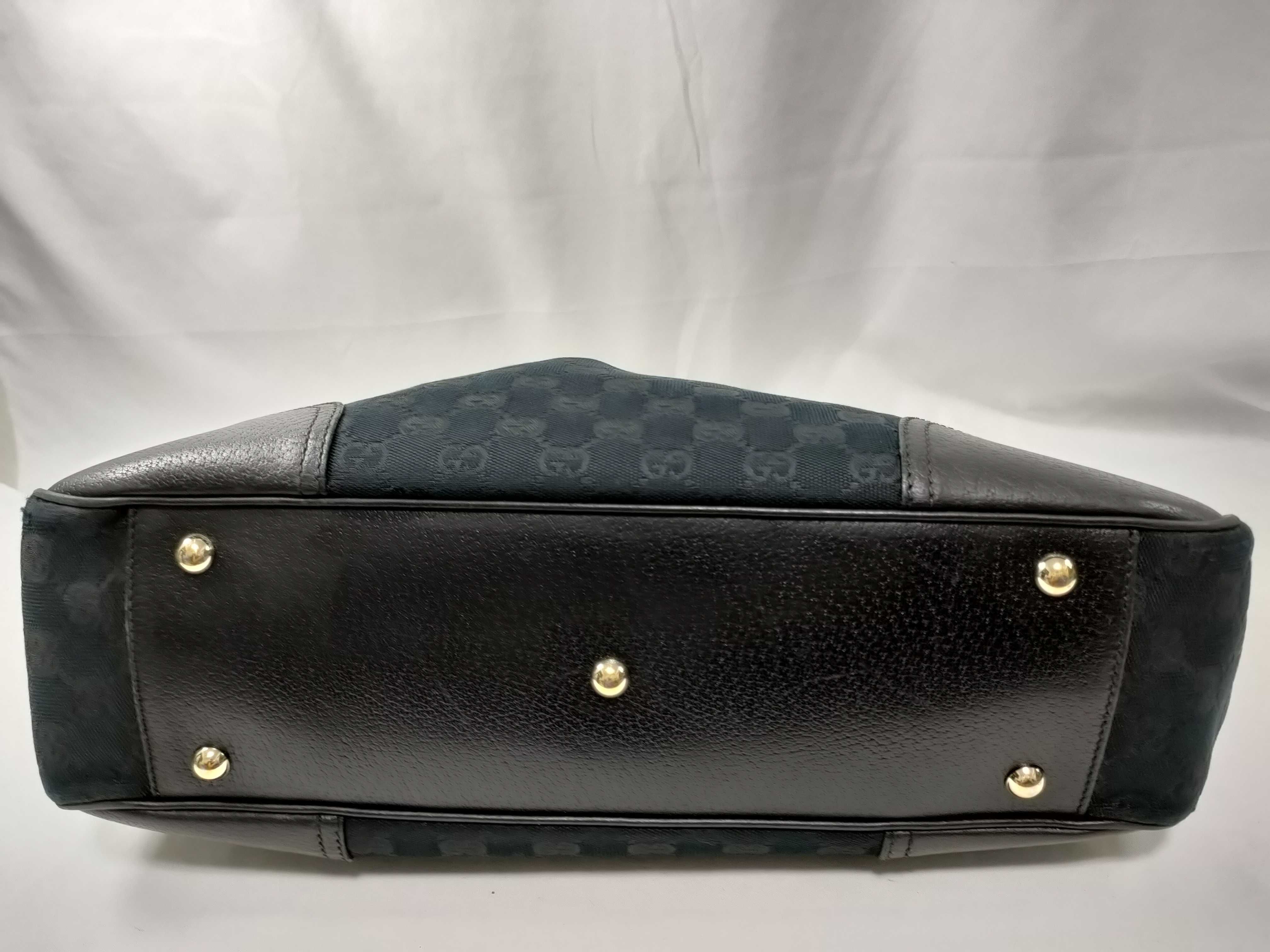 GG Canvas Sherry Line Black Shoulder Bag Tote Bag — view 6