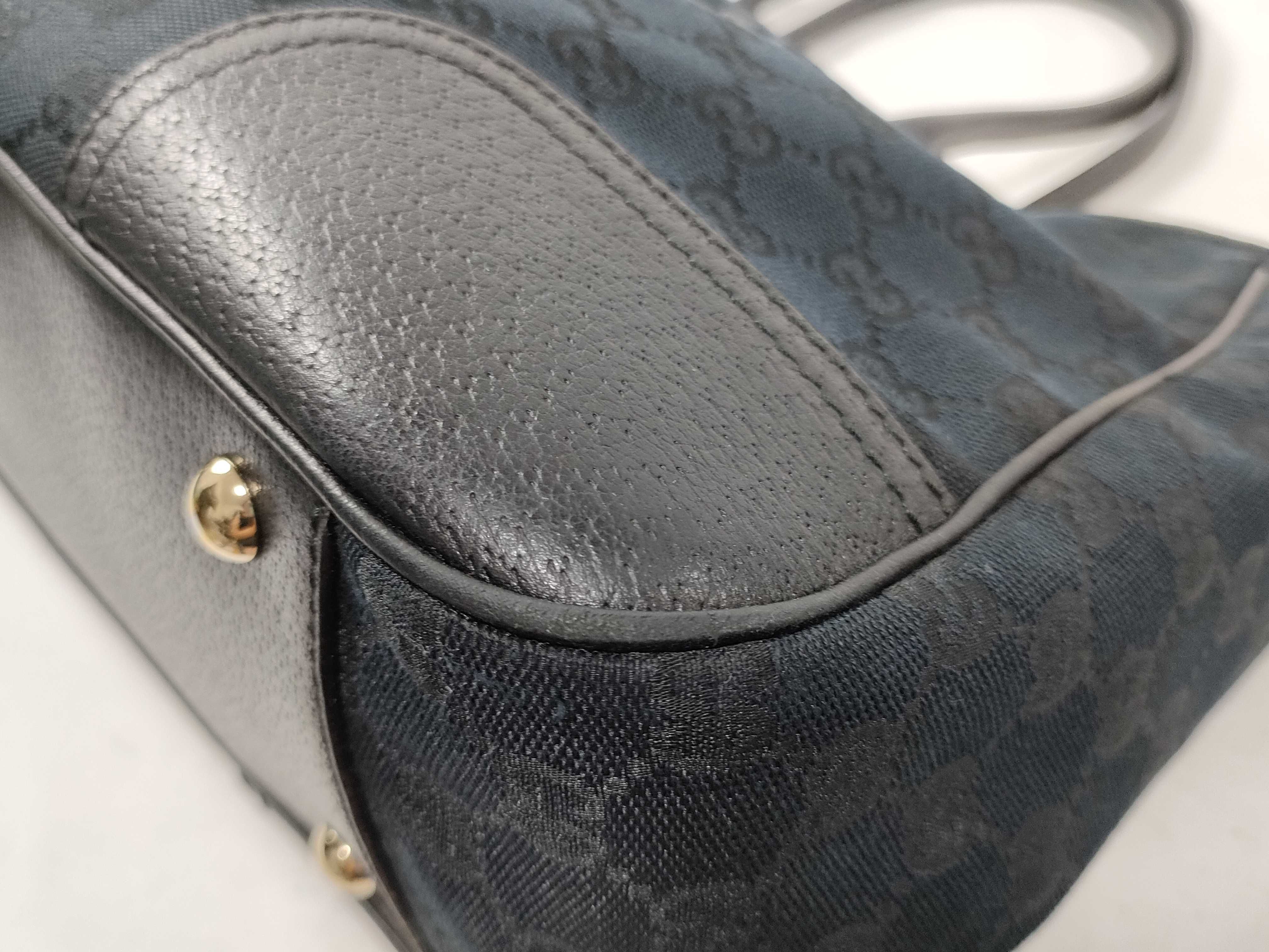 GG Canvas Sherry Line Black Shoulder Bag Tote Bag — view 7