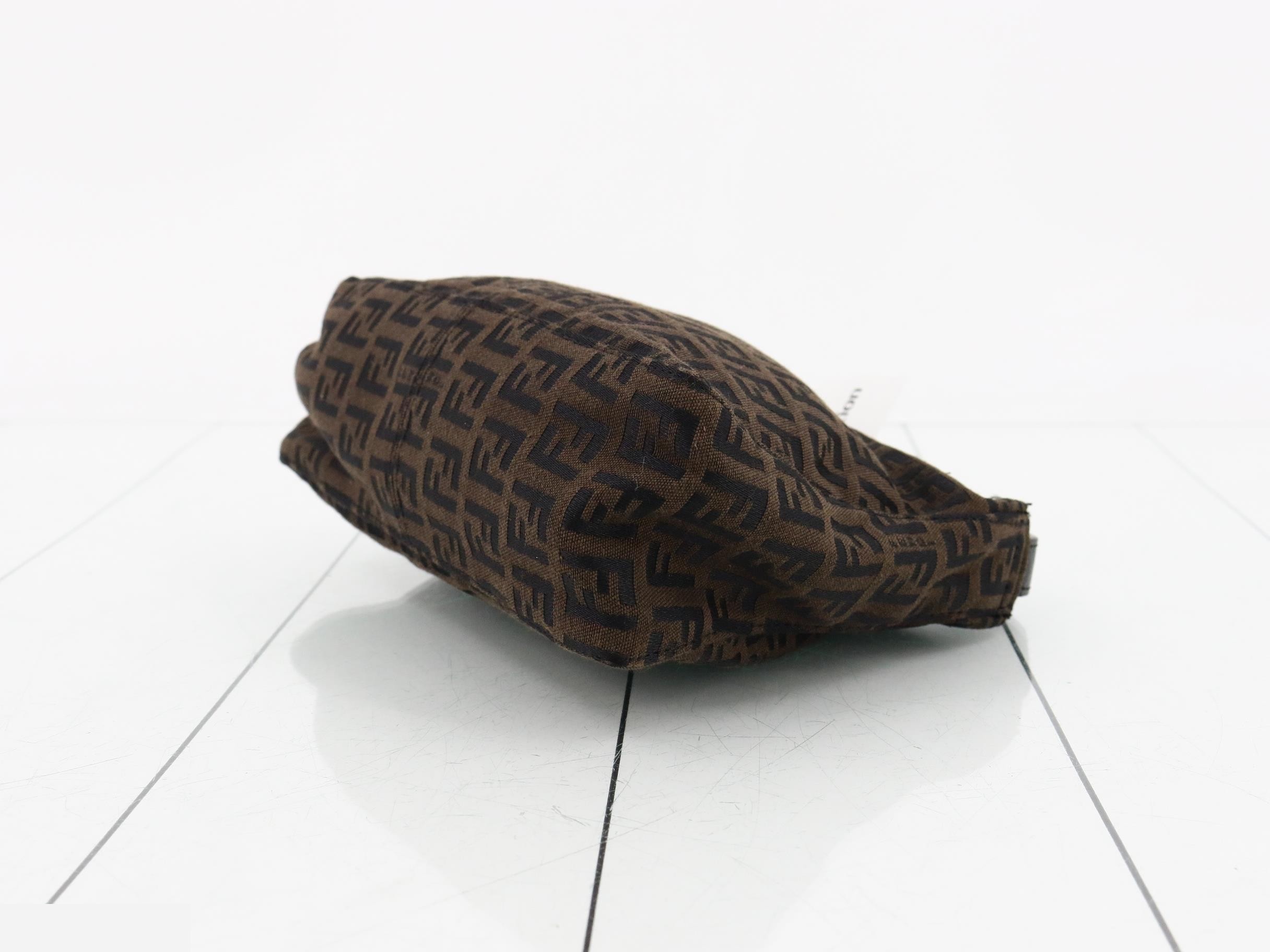 Zucchino Shoulder Bag, Canvas/Leather, Dark Brown — view 6