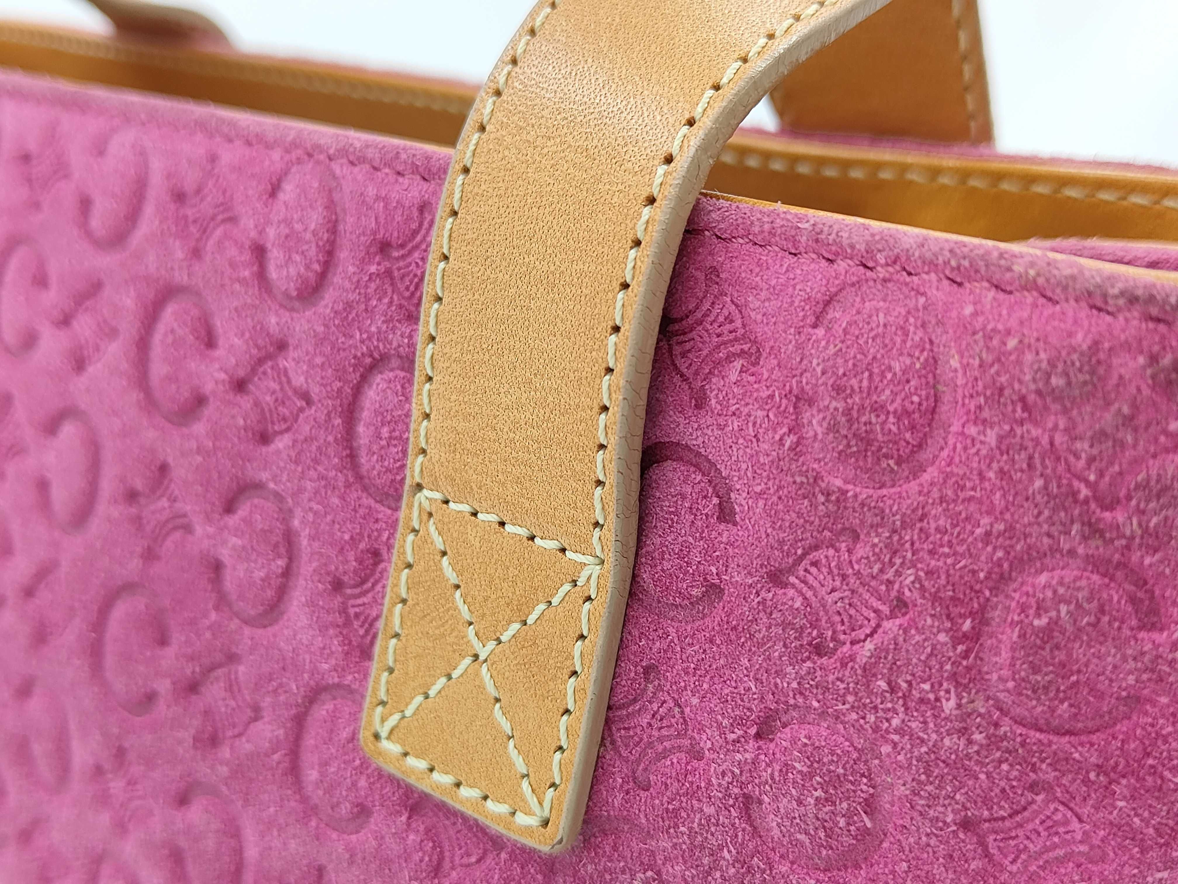 C Macadam Suede Leather Camel Pink Handbag — view 5