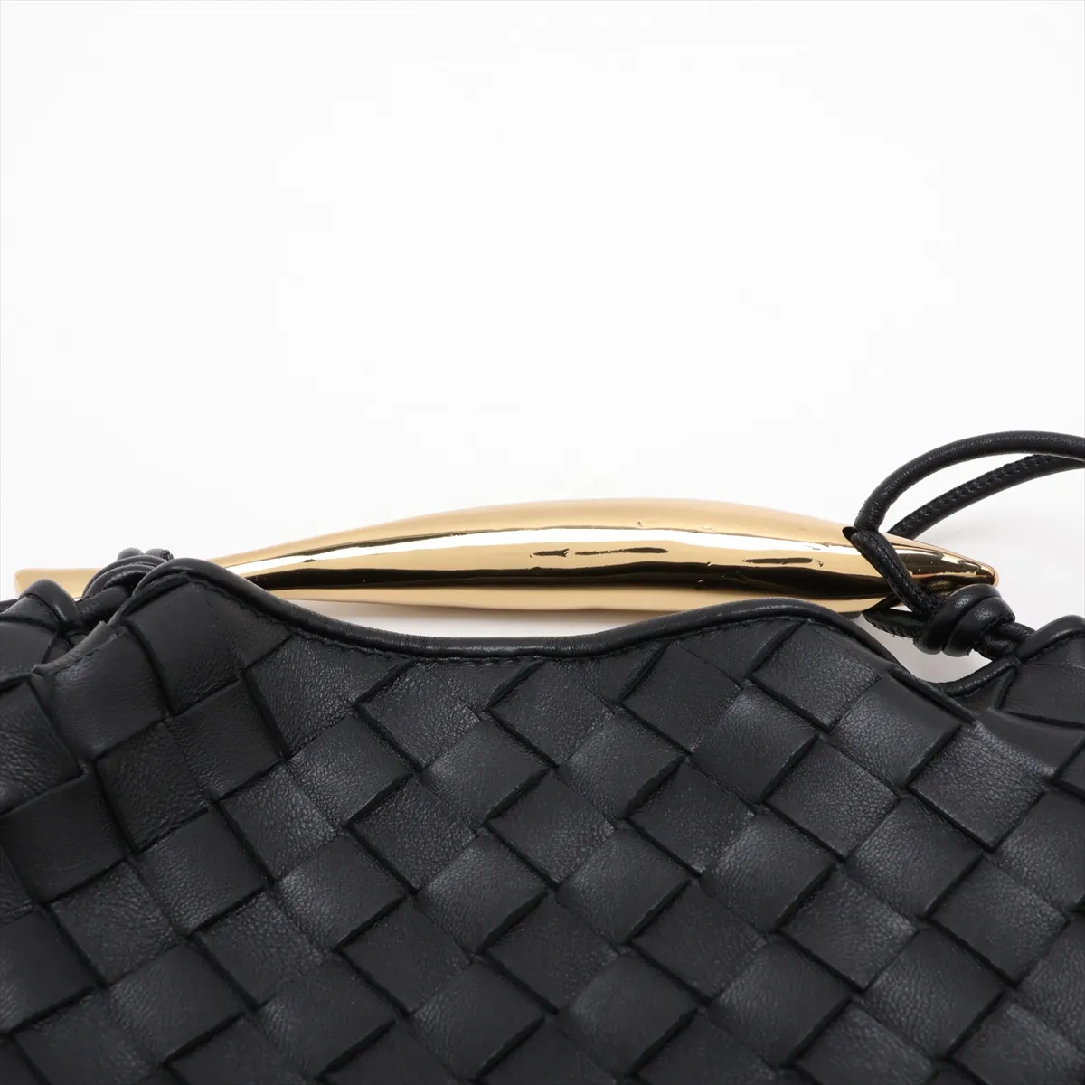 Intrecciato Mini Sardine Leather 2-Way Shoulder Bag, Black — view 6