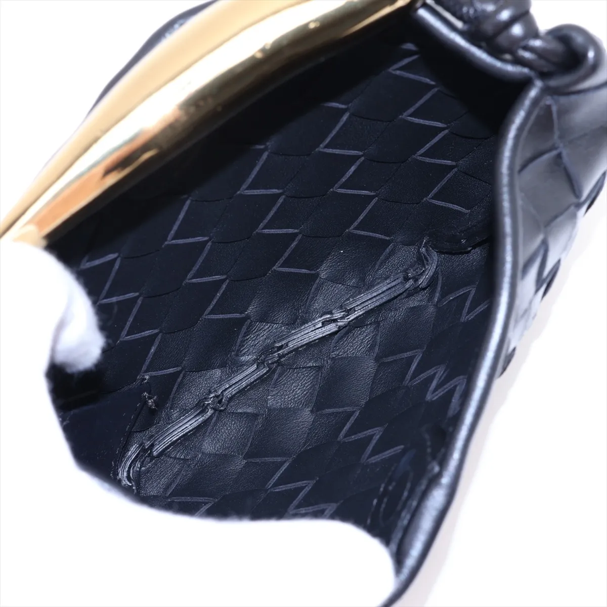 Intrecciato Mini Sardine Leather 2-Way Shoulder Bag, Black — view 8