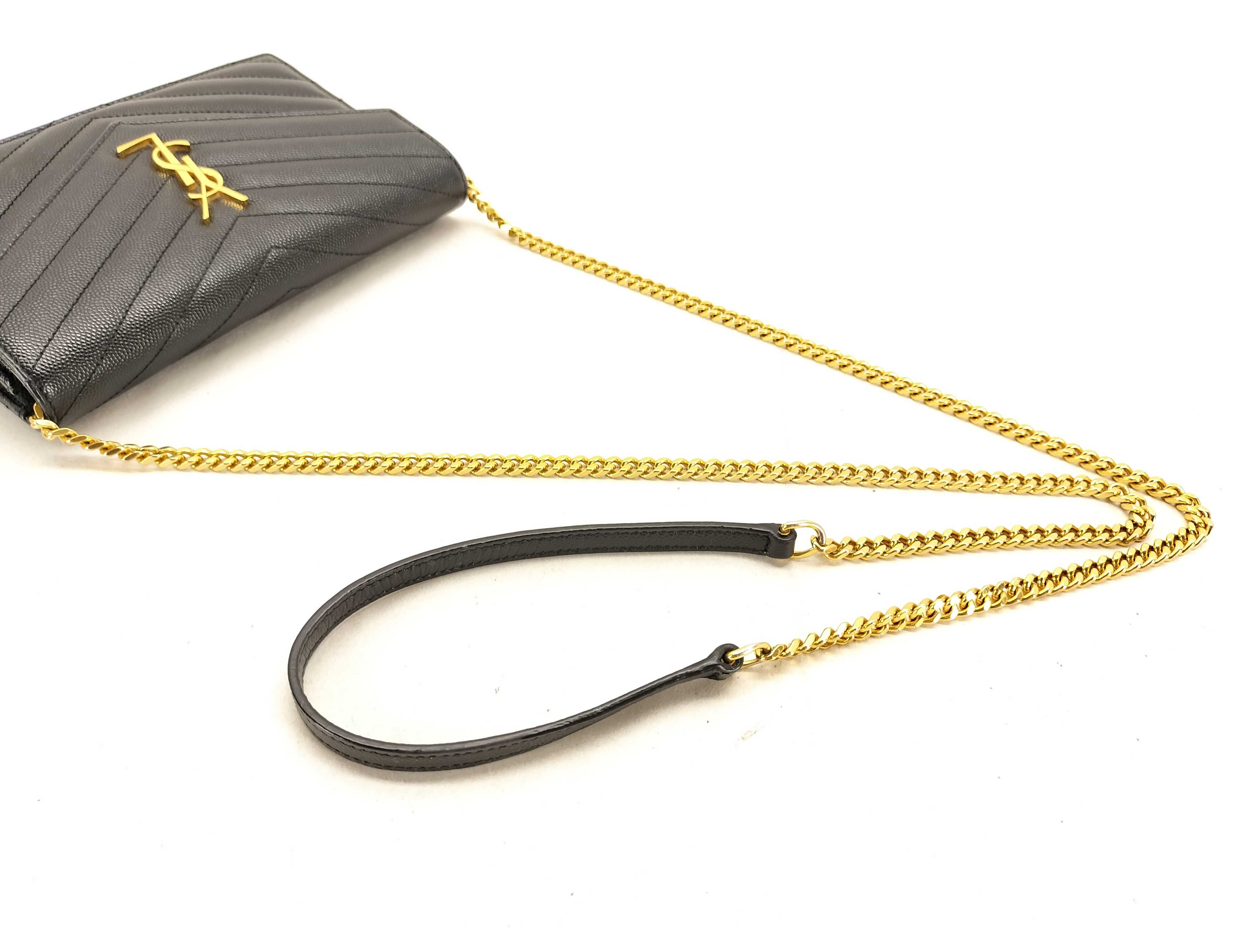 KR - Grande de Poudre Leather Cassandre Envelope WOC Chain Wallet Shoulder Bag — view 3