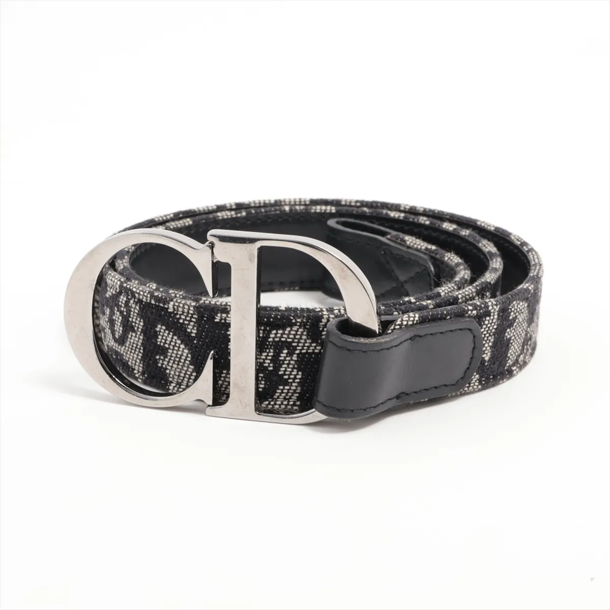 Trotter Belt 75 Canvas x Leather Black x Navy