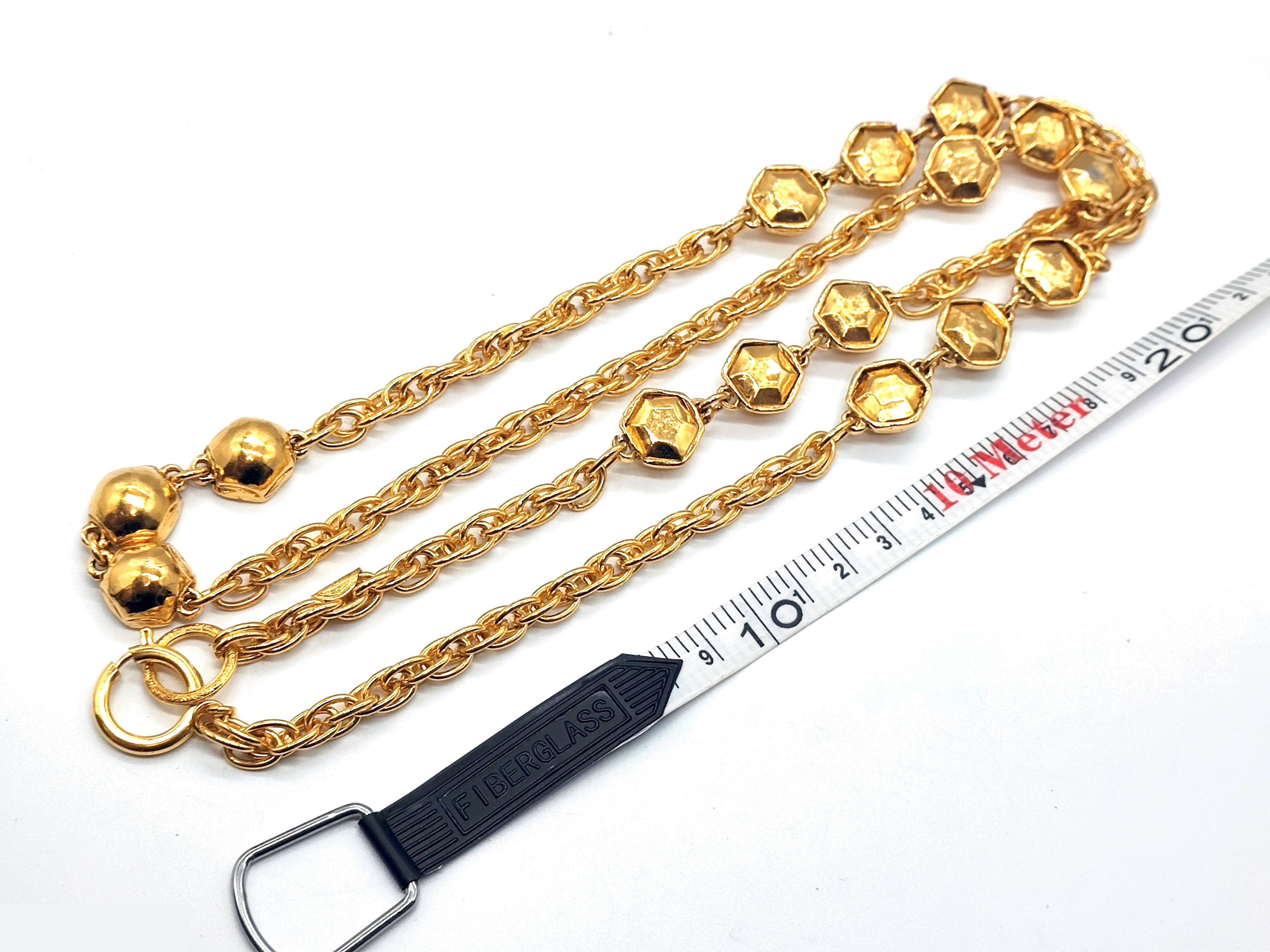 Hexagon 15-strand necklace, chain approximately 84cm long. — view 7