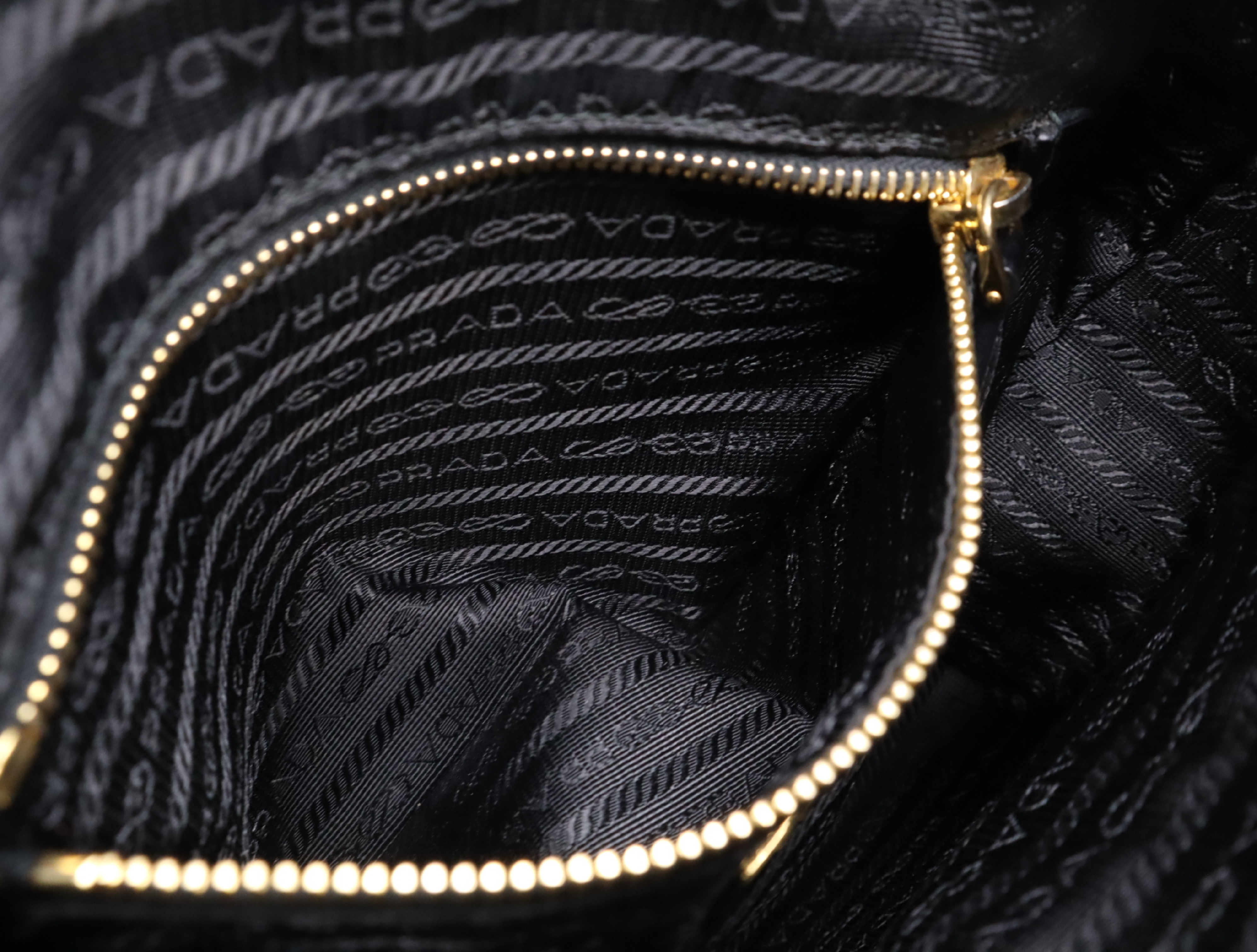 BT0711 Nylon Triangle Logo Shoulder Bag with Dust Bag, Black, Gold Hardware — view 12