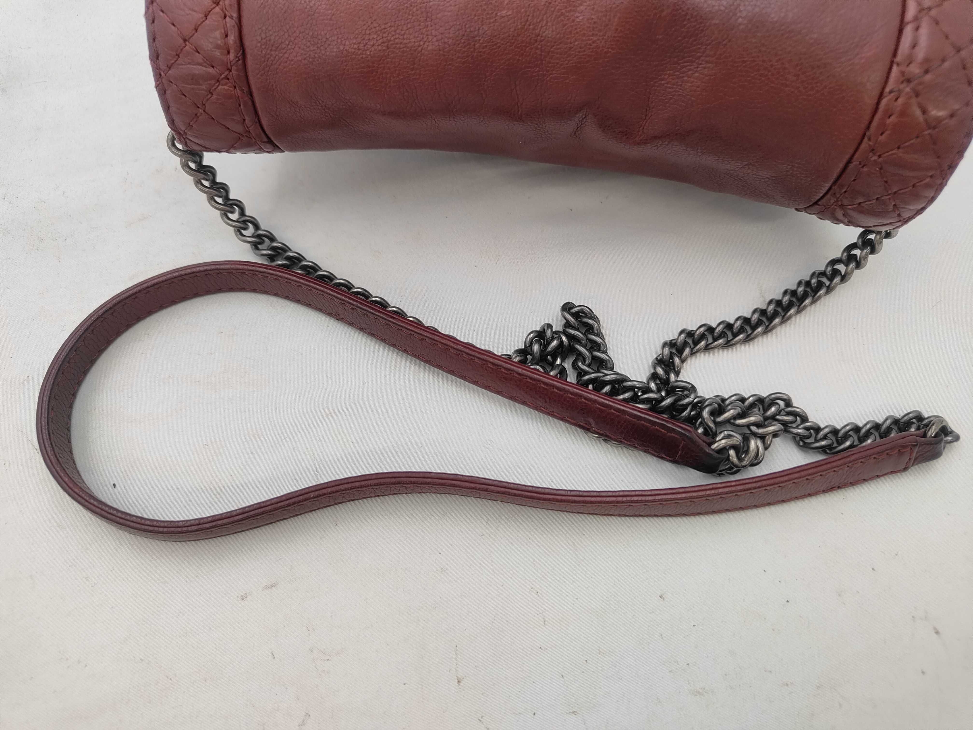 Boy Chanel Lambskin Burgundy Chain Shoulder Bag — view 3