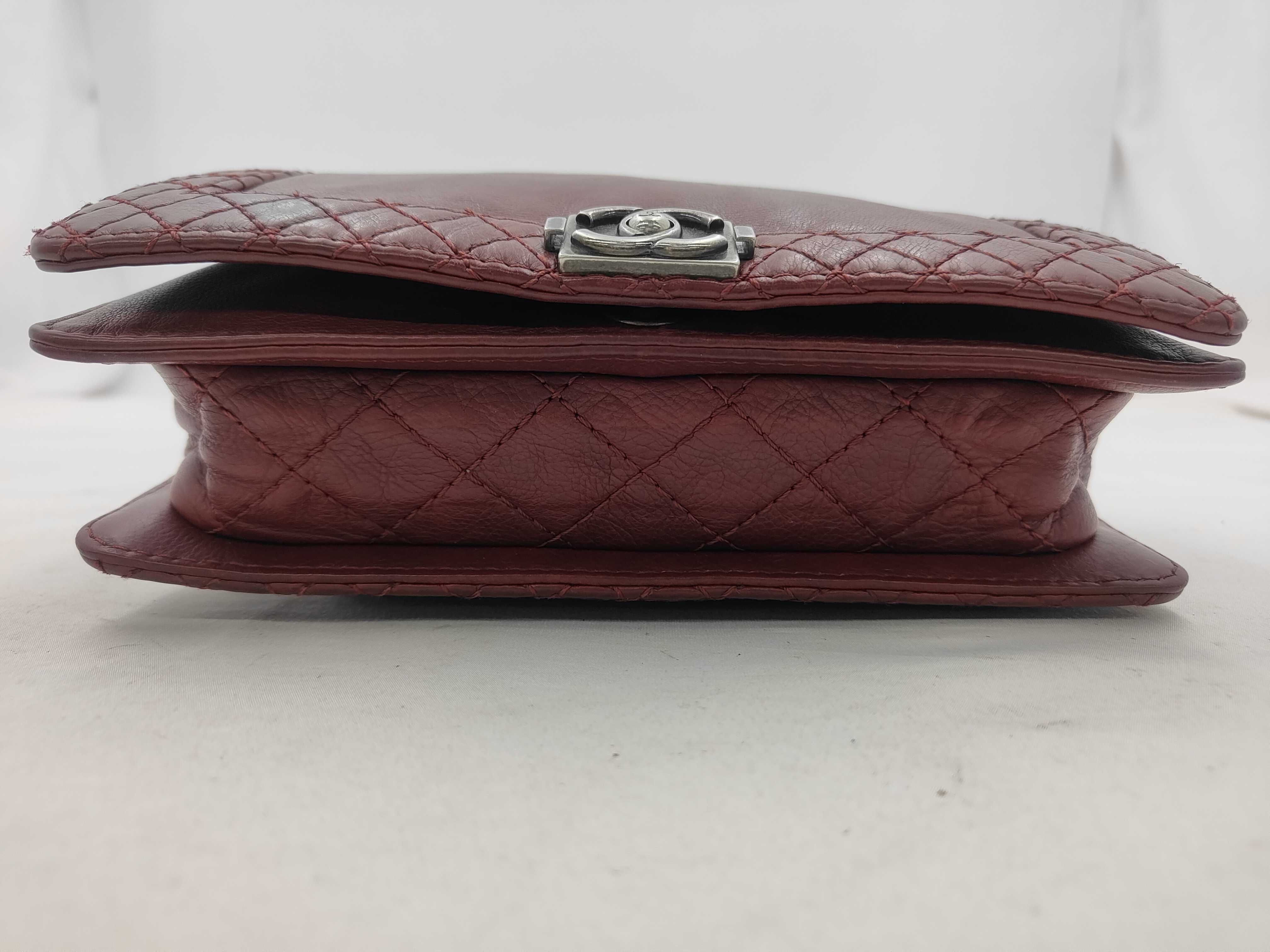 Boy Chanel Lambskin Burgundy Chain Shoulder Bag — view 7