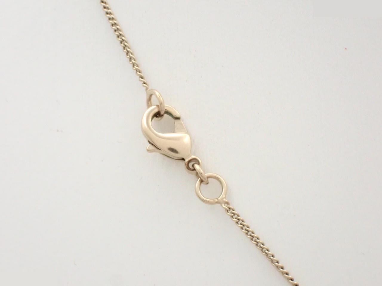 Necklace with Coco Mark design, rhinestones, gold finish, chain approximately 42cm long. — view 2