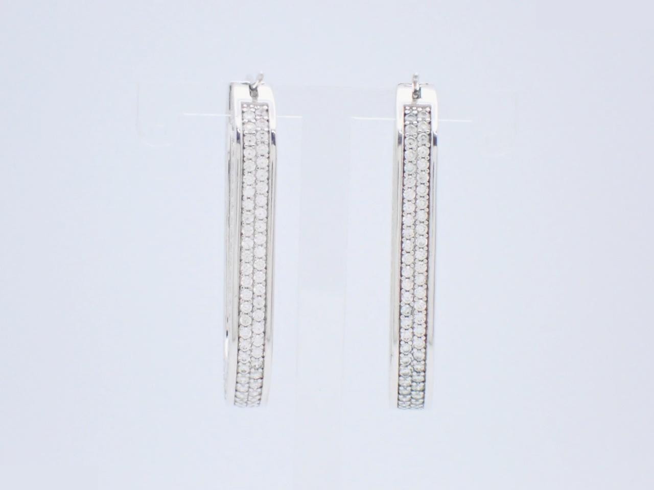 Rhinestone hoop earrings — view 2