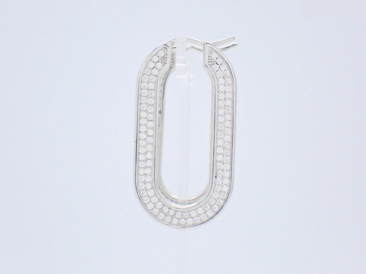 Rhinestone hoop earrings — view 3