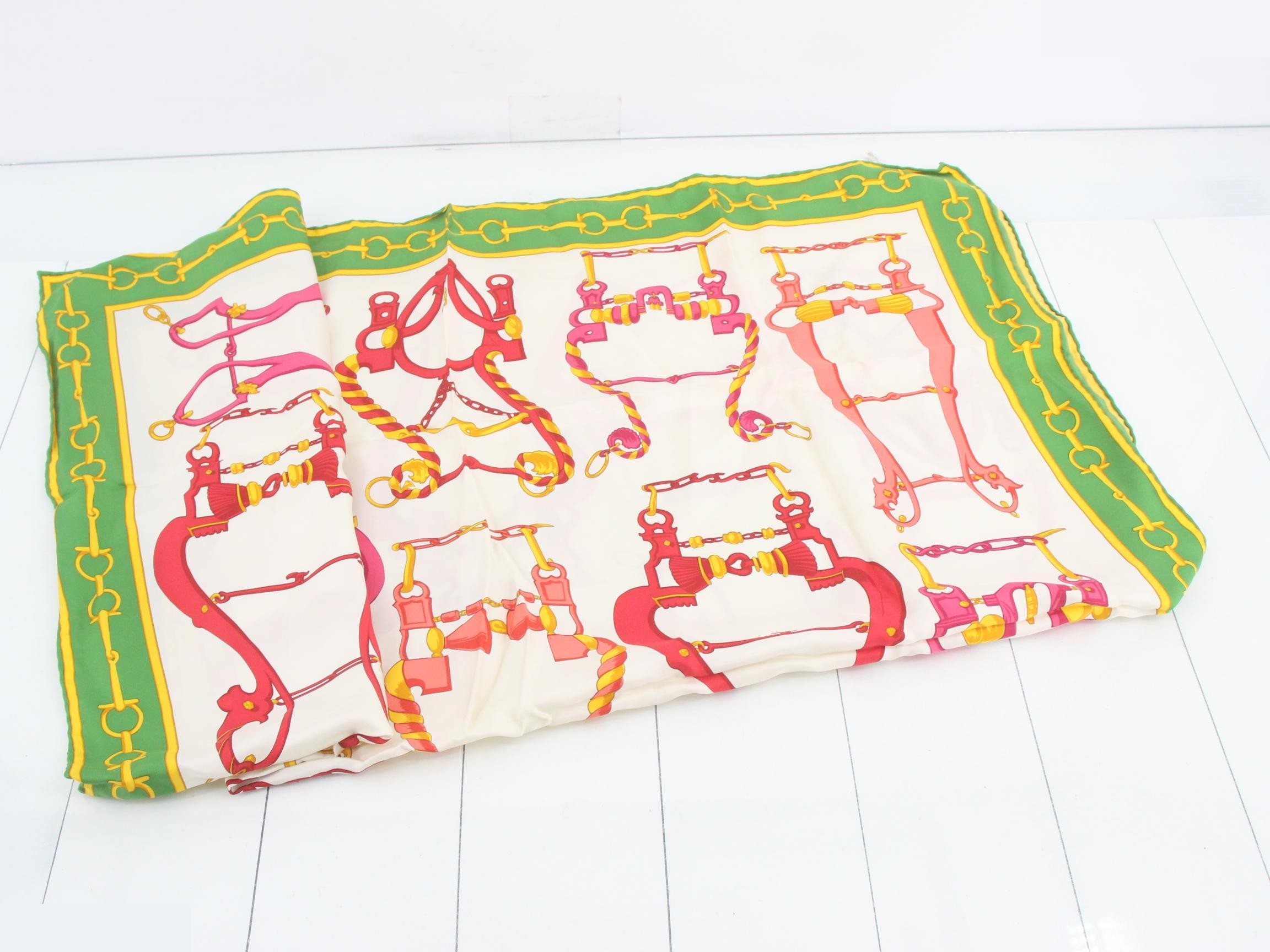 large silk scarf with chain — view 3