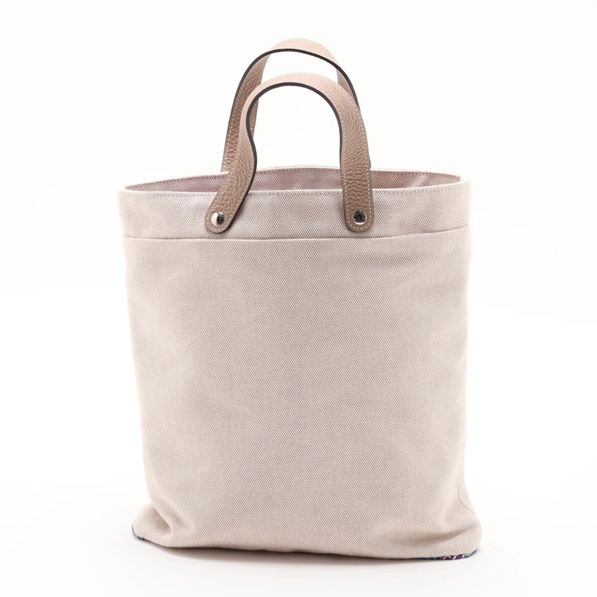 Petit H Sac de Toile H x Leather Beige Silver Hardware — view 2