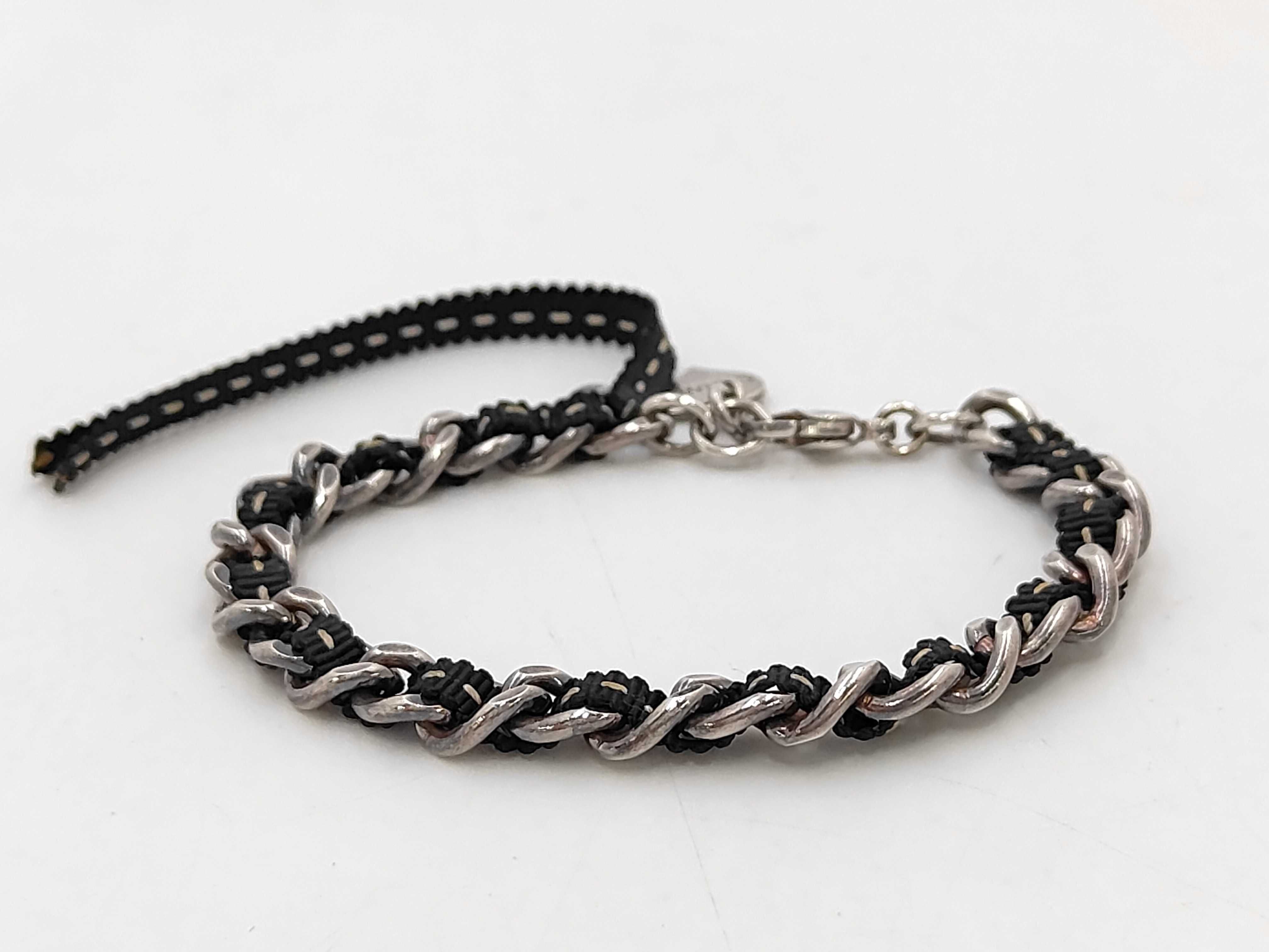 bracelet, black and silver, bracelet/bangle