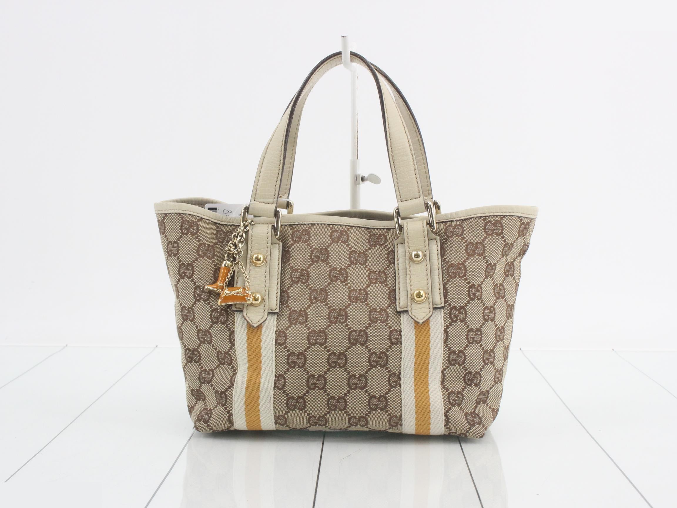 GG Canvas Charm Small Shopper Tote, Brown, W21cm