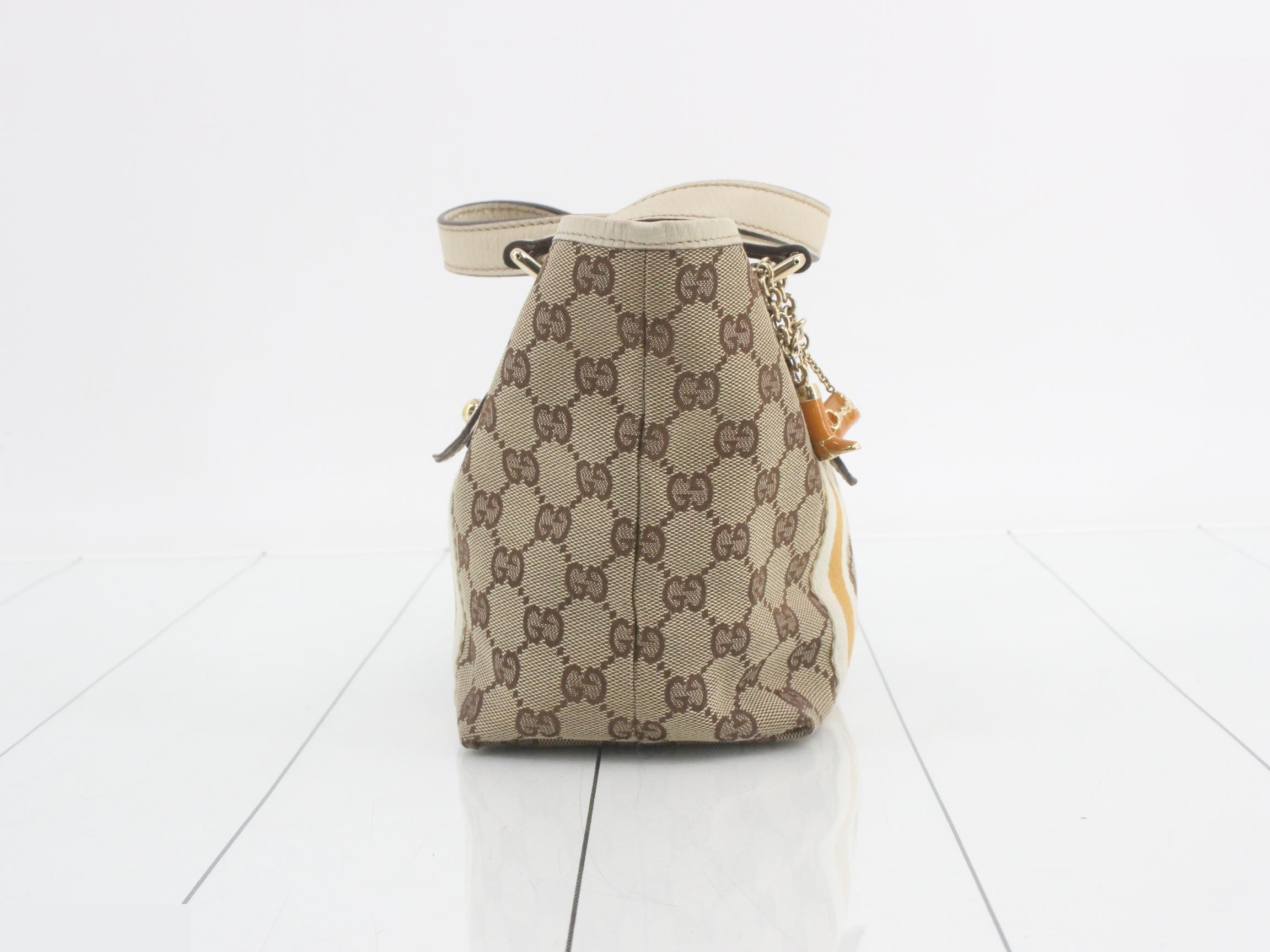 GG Canvas Charm Small Shopper Tote, Brown, W21cm — view 4